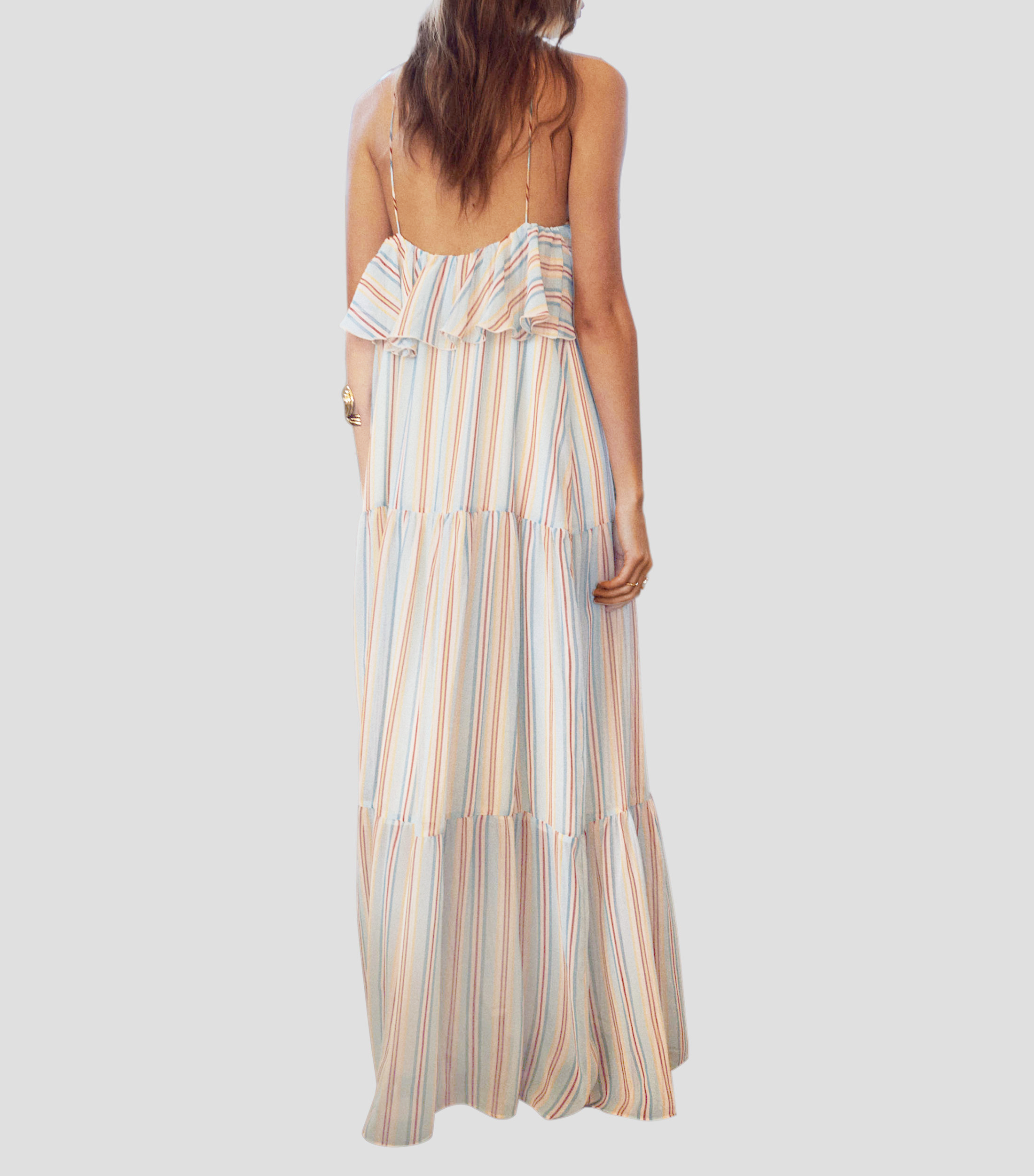 Vestido largo de rayas Mujer