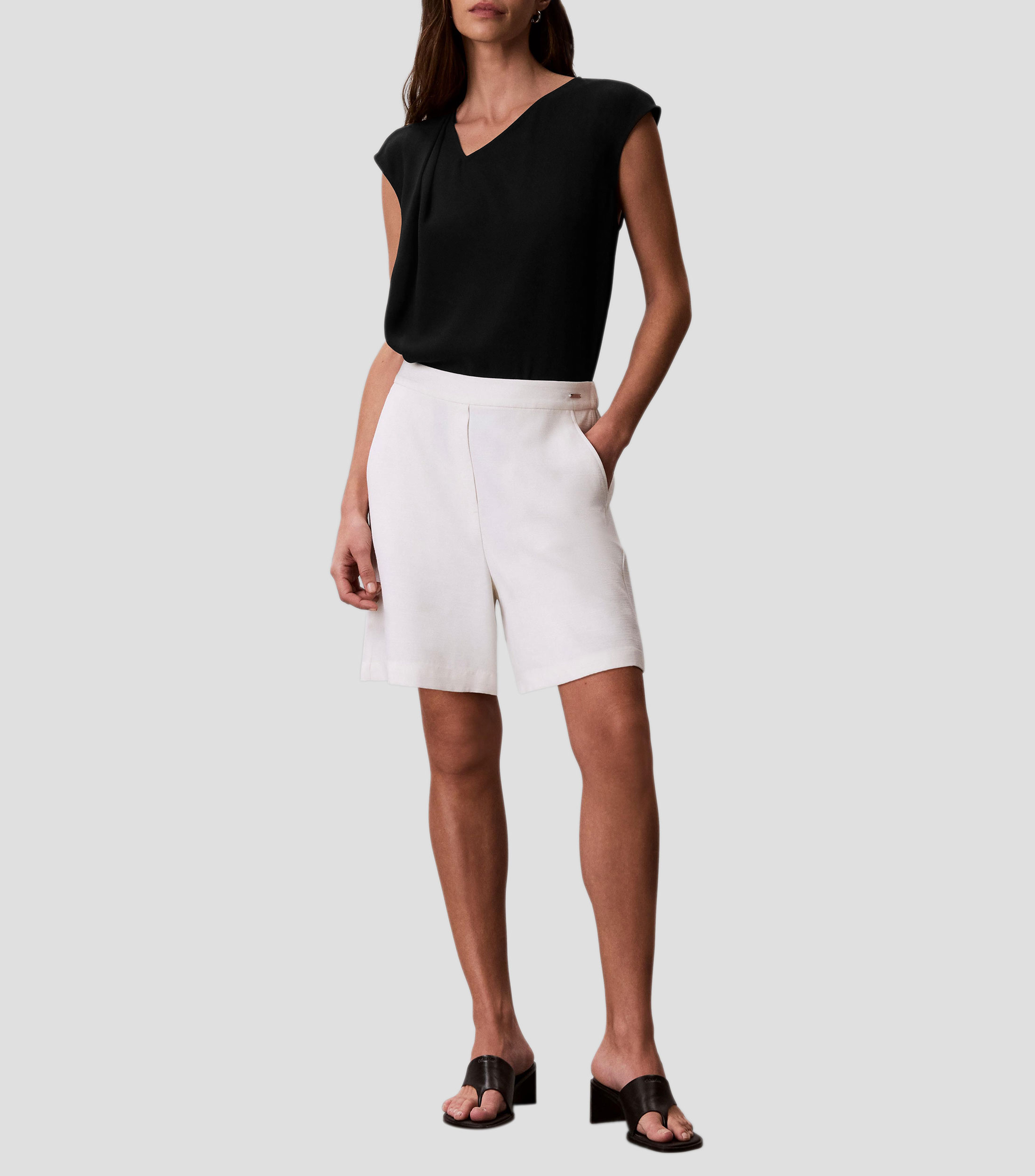 Blusa lisa manga corta Mujer