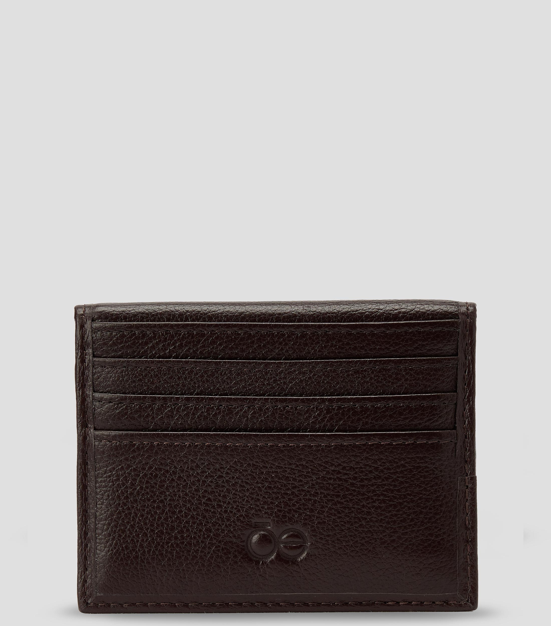 Tarjetero en piel liso Hombre