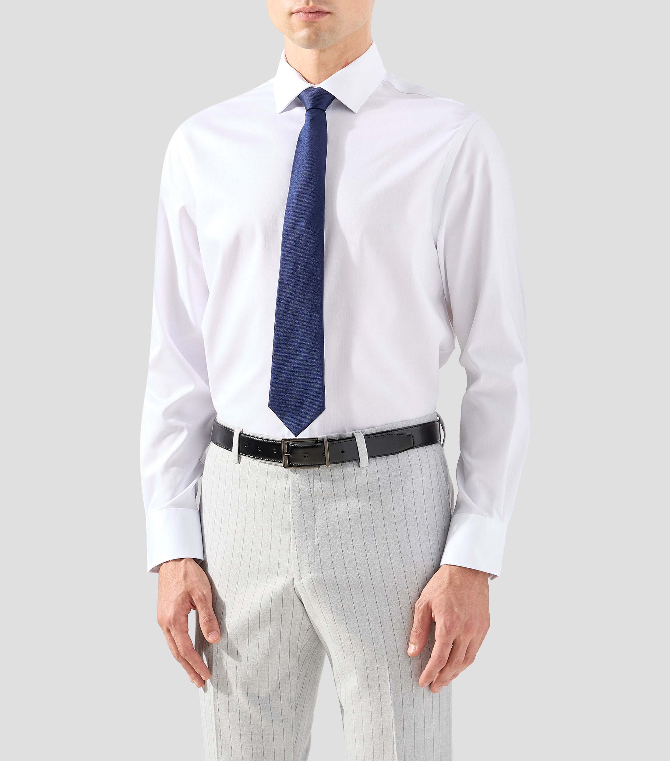 Camisa lisa con manga larga Hombre