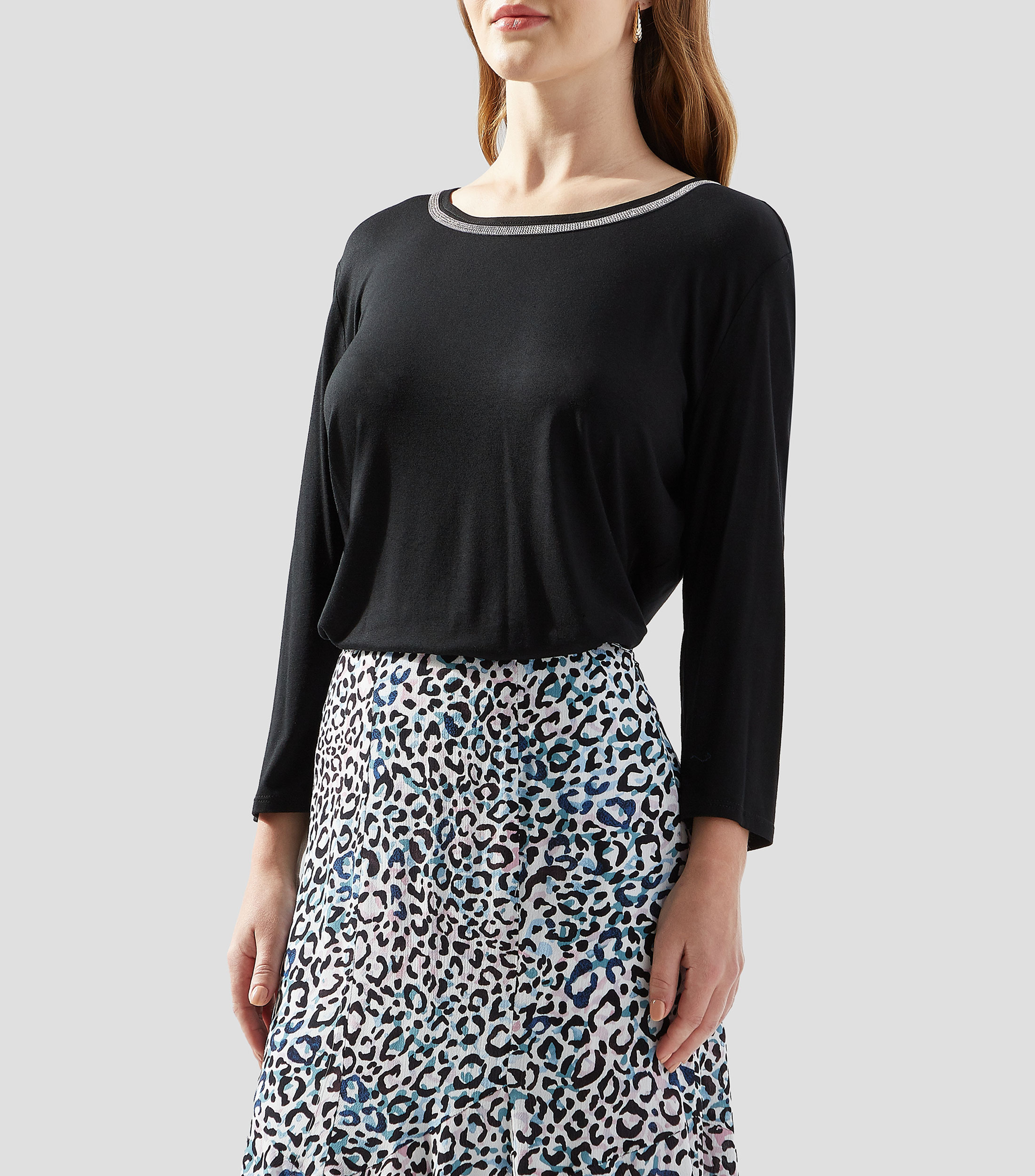 Blusa lisa manga larga Mujer