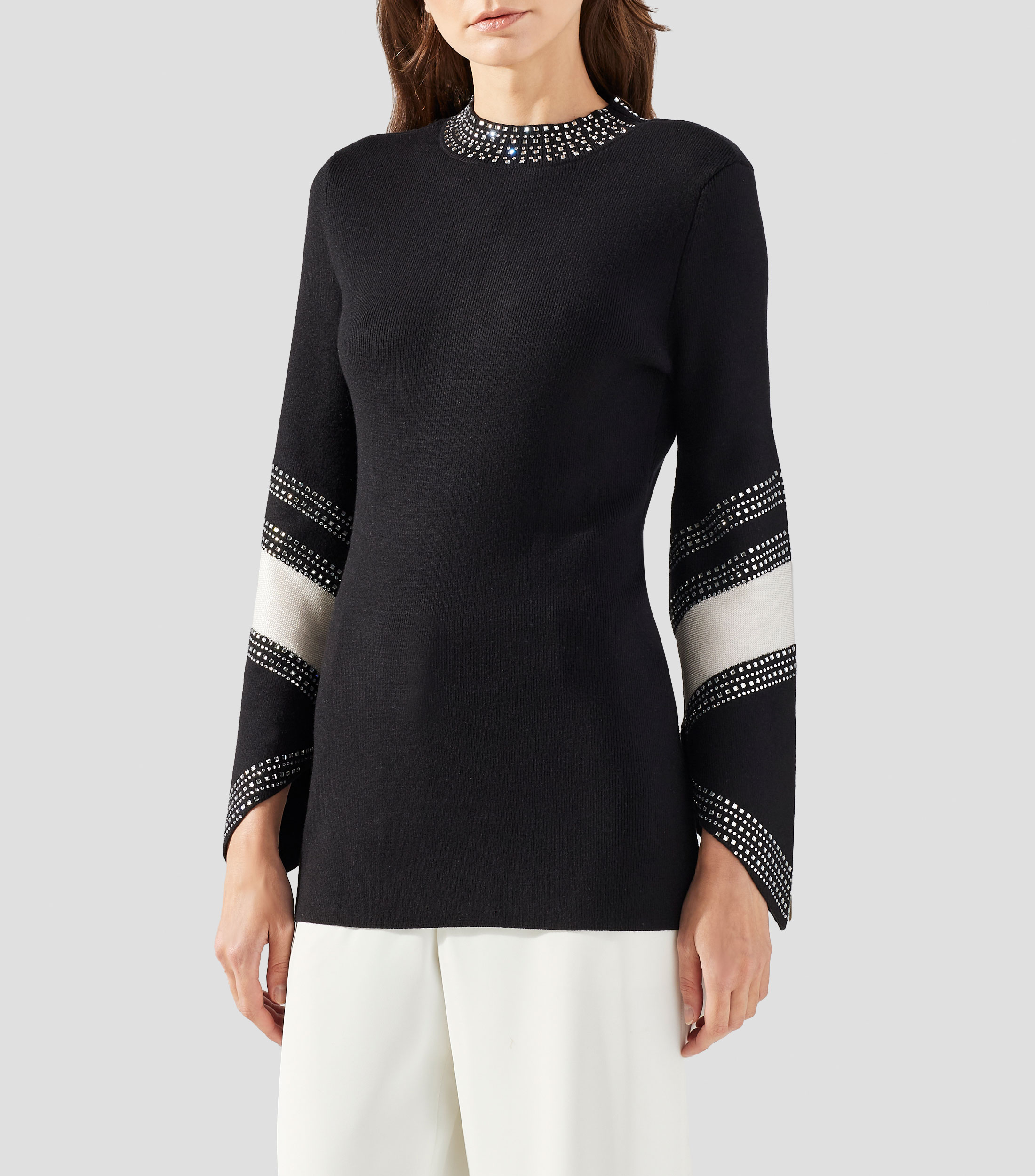 Blusa lisa manga larga Mujer