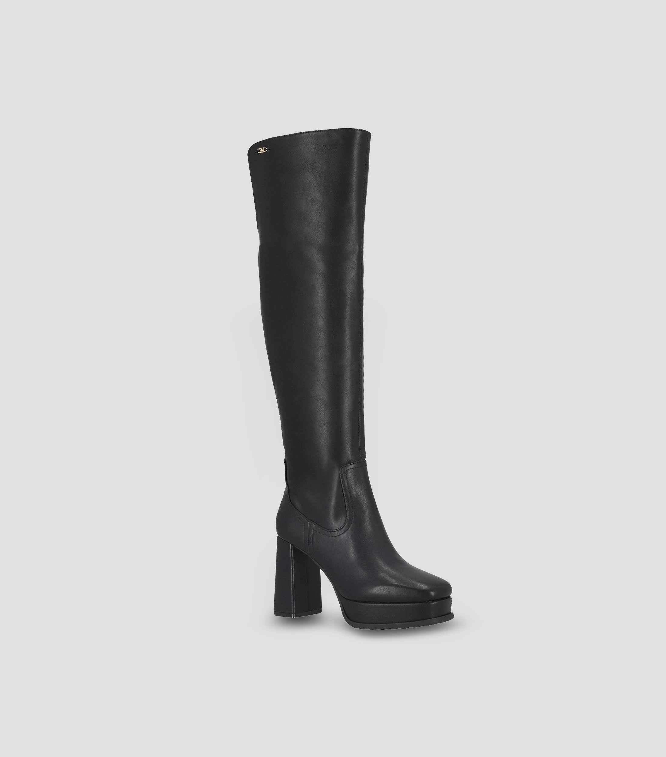 Botas casuales largas con plataforma y tacón alto cuadrado Mujer