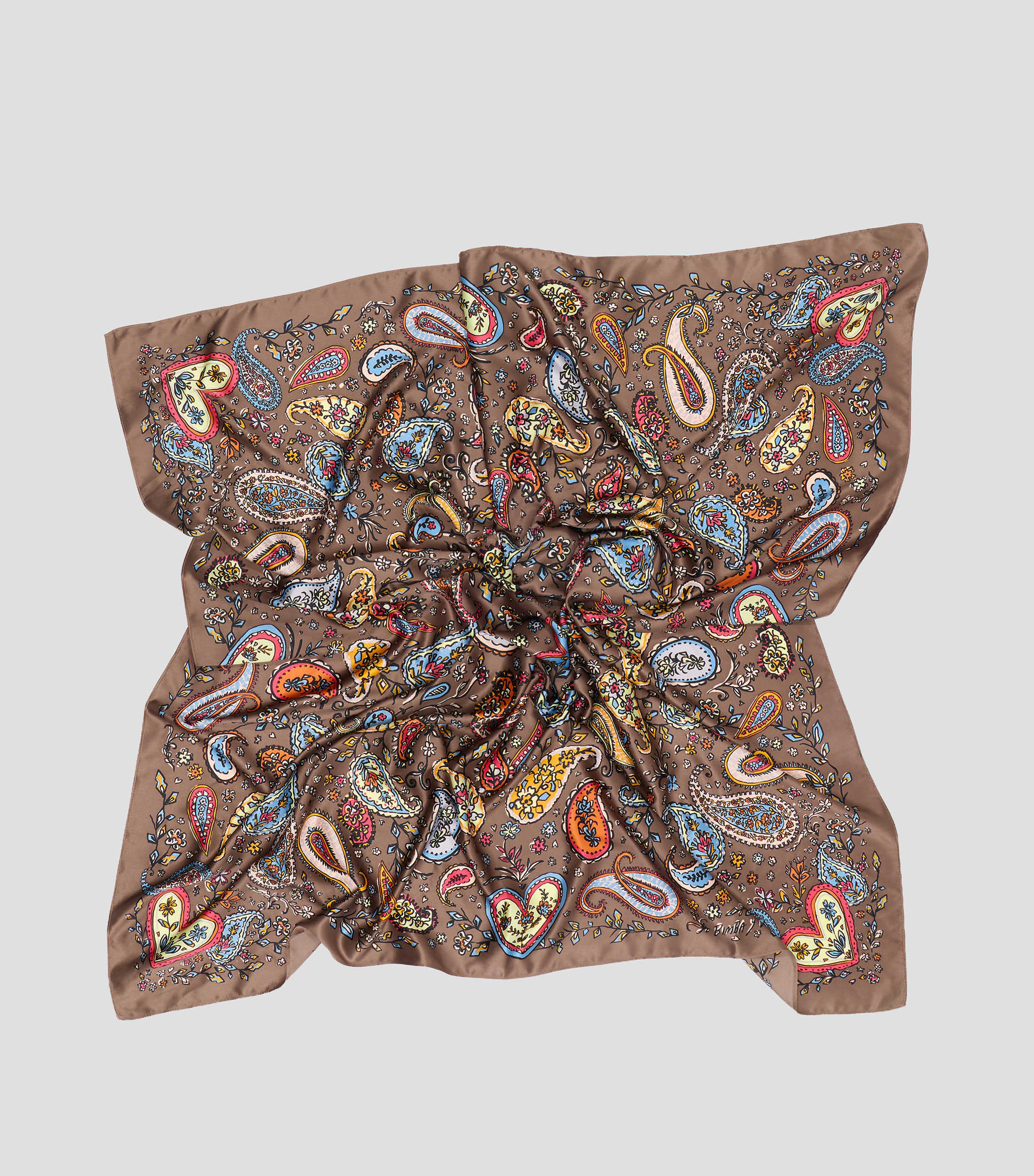 Pañuelo pasley marrón Mujer