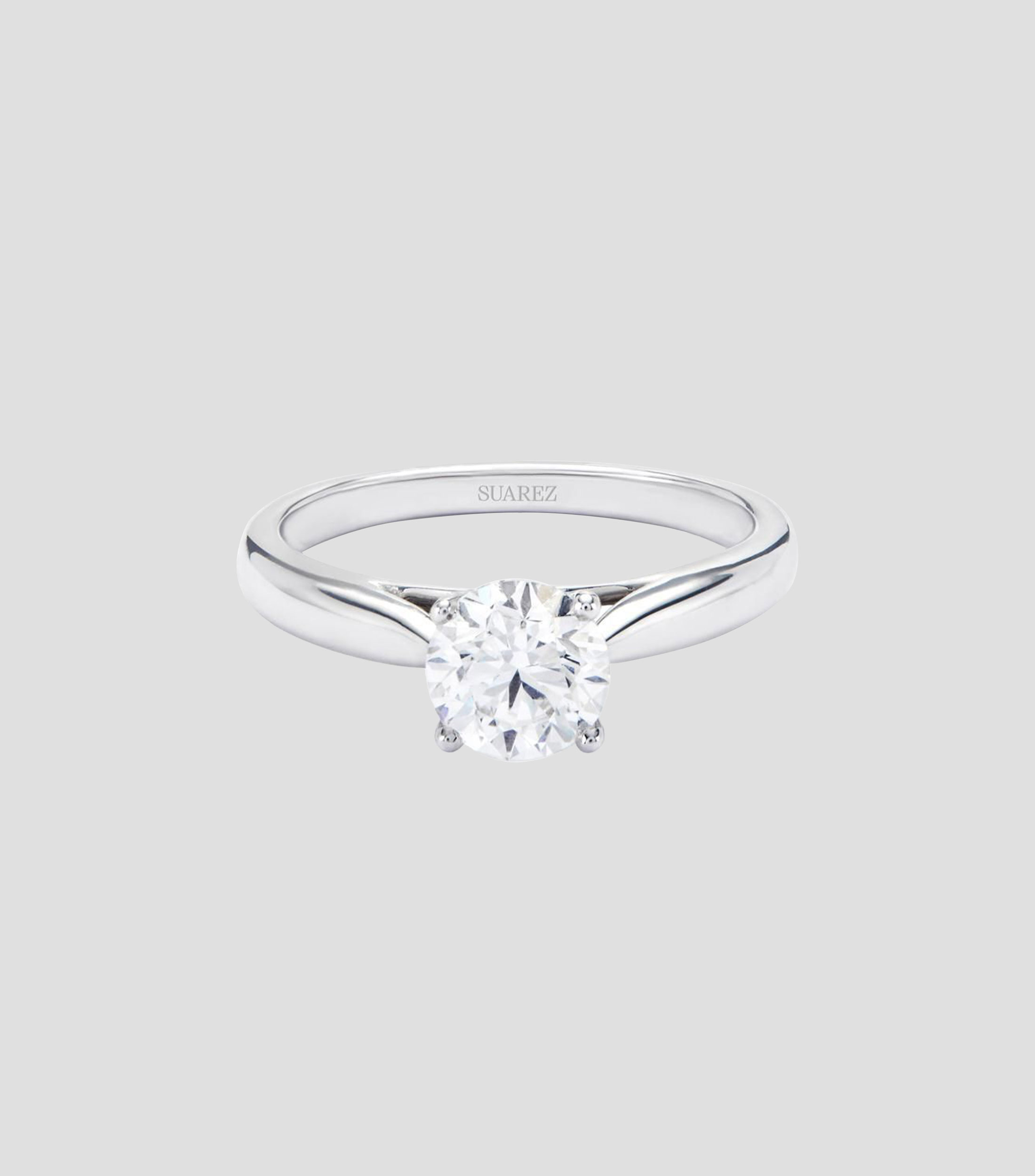 Anillo solitario en oro blanco 18 kilates con diamante Mujer