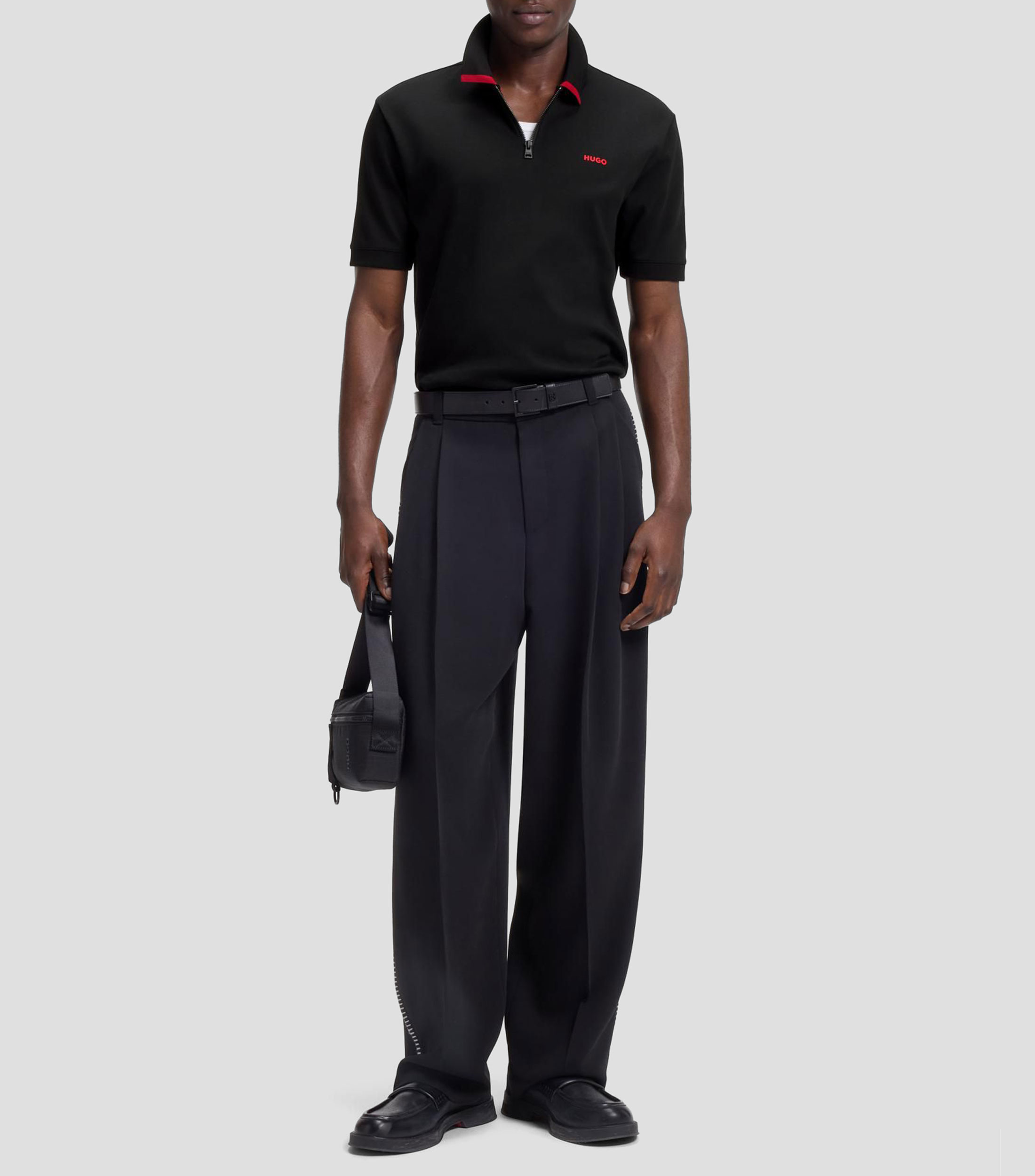 Polo de piqué de algodón con logo en contraste Hombre