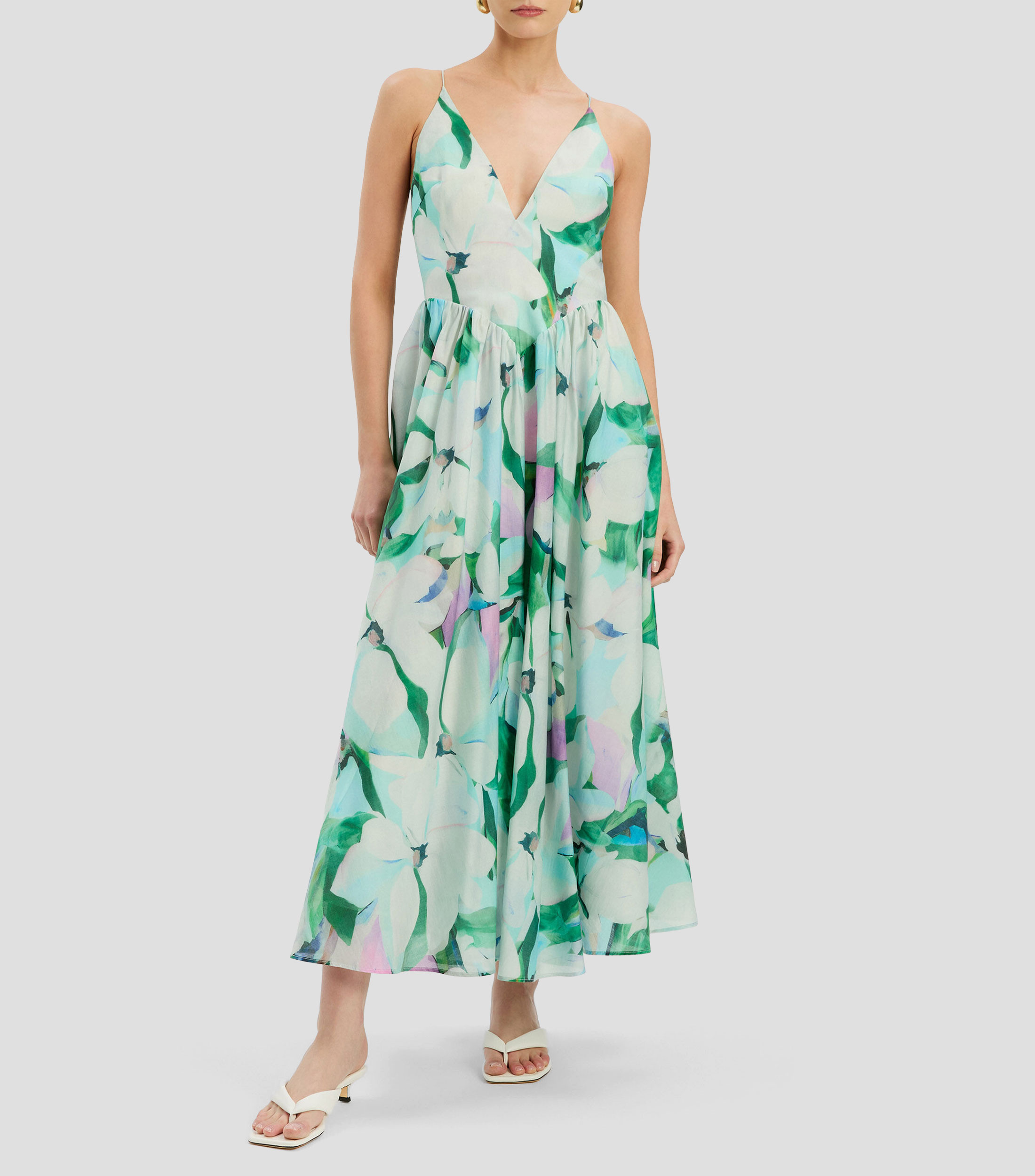 Vestido largo estampado Mujer