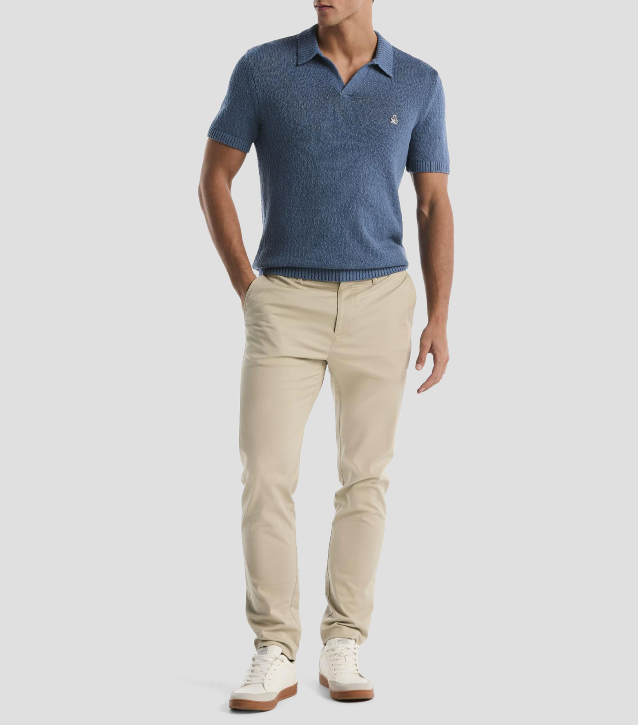 Playera tipo polo manga corta lisa Hombre