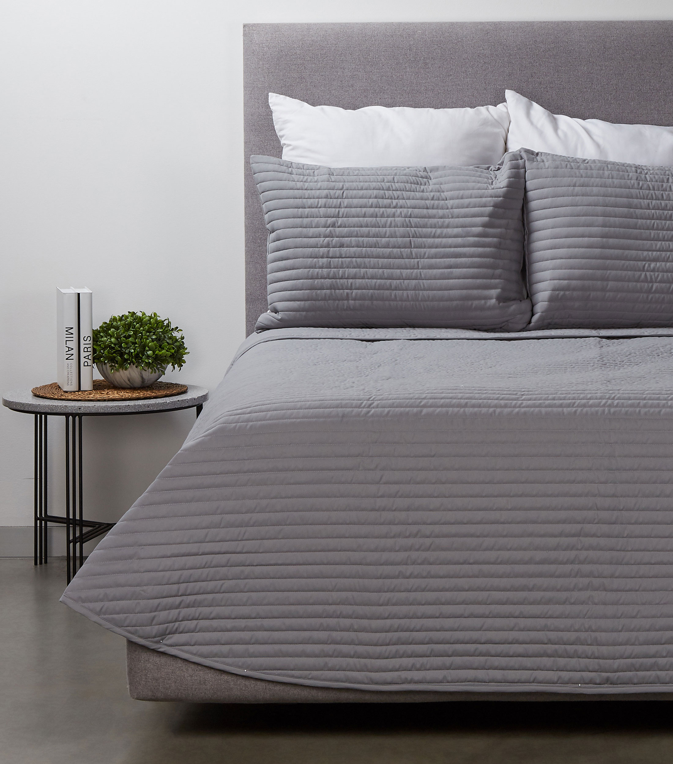 Juego de Colcha Queen Size Seymur Gris