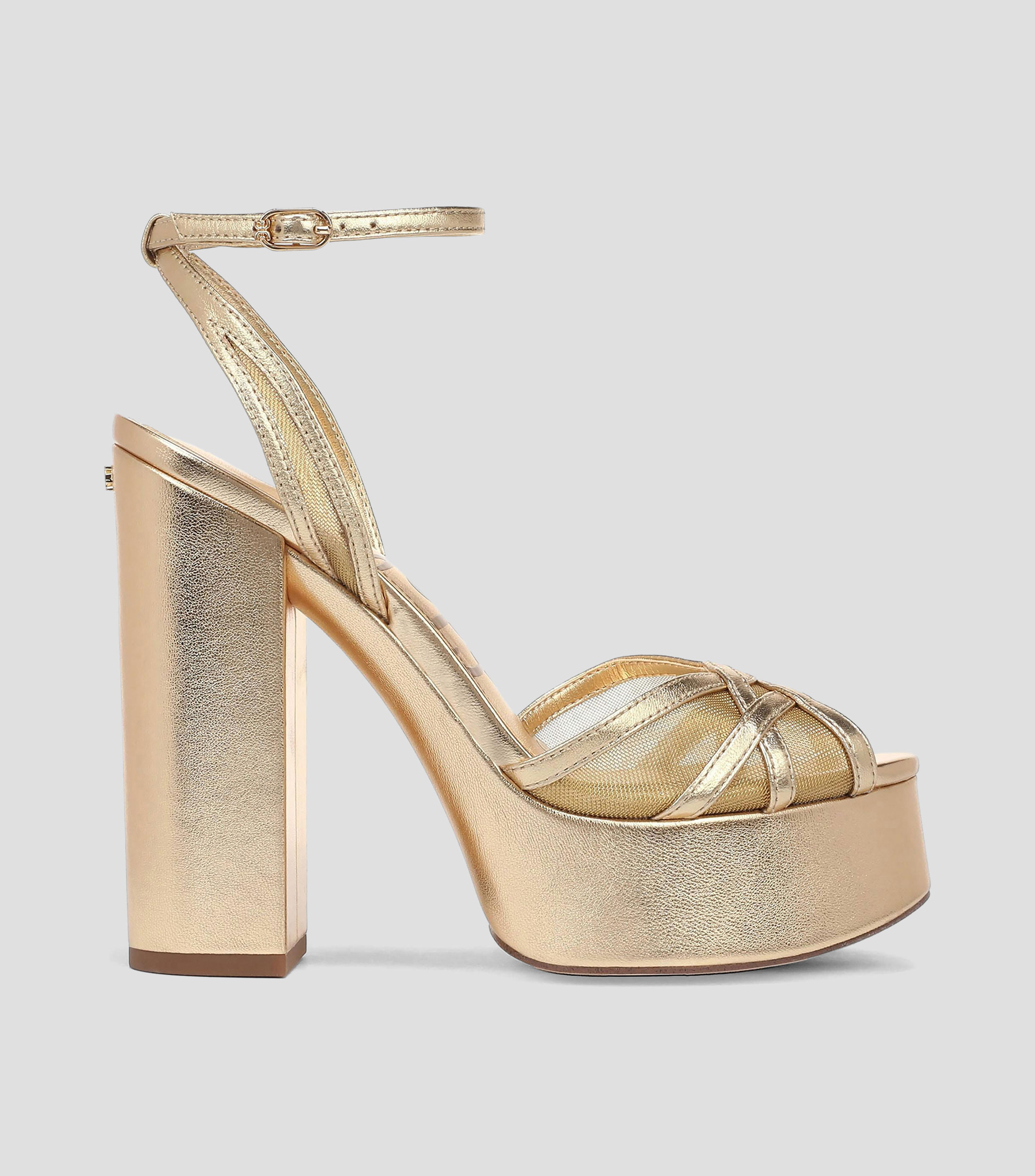 Sandalias con tacón alto cuadrado Mujer