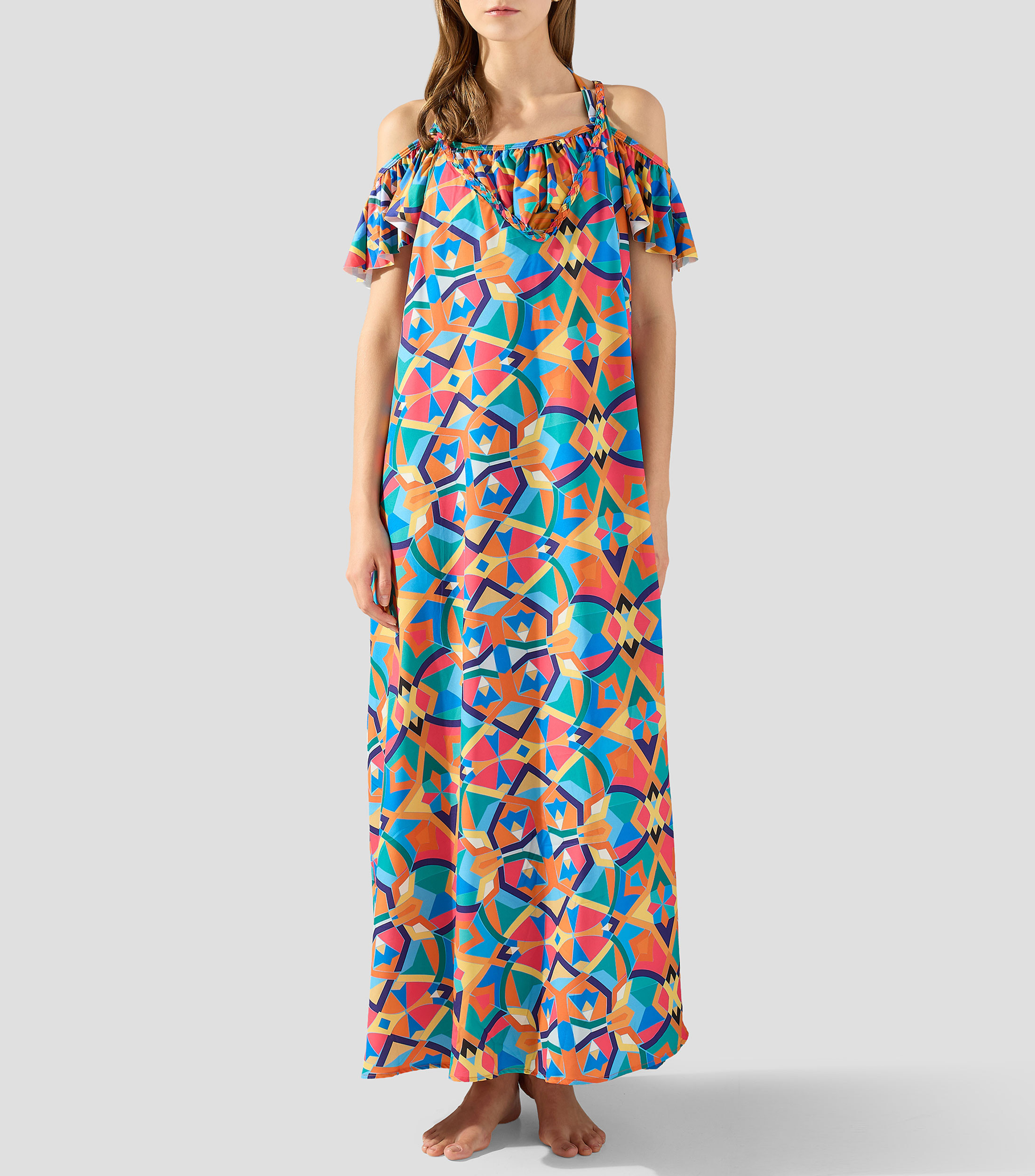 Vestido largo estampado Mujer