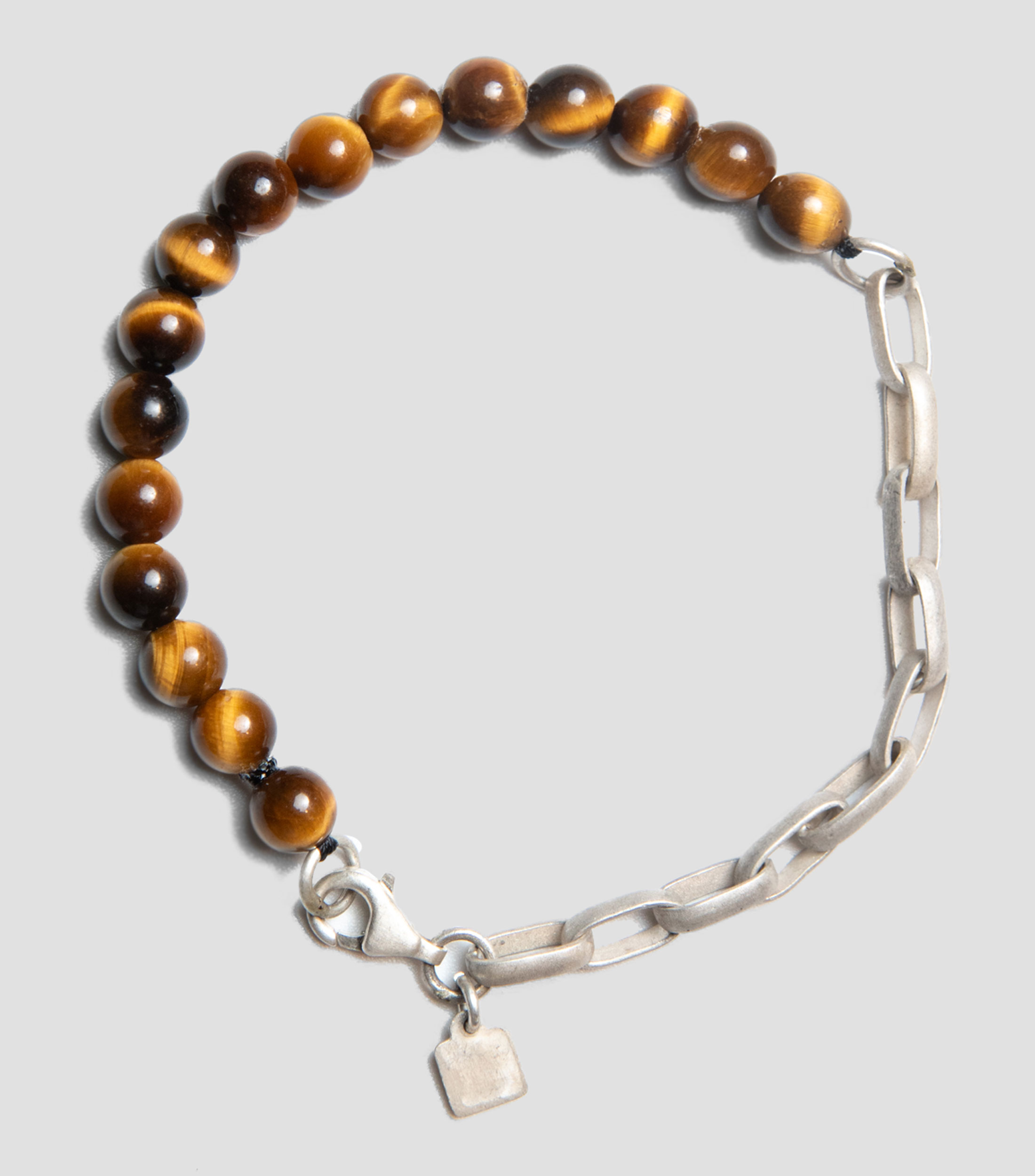 Pulsera en plata .925 con ojo de tigre Unisex