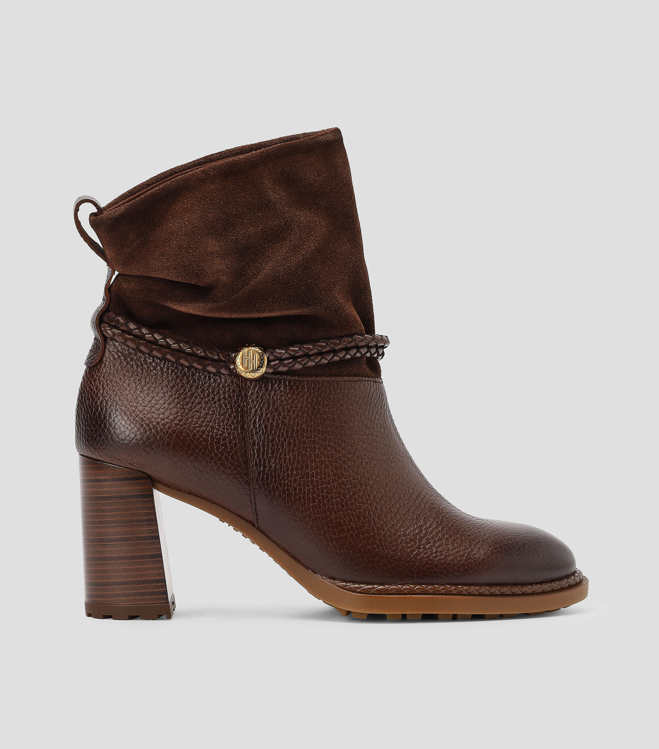 Botines casuales Alabama en piel con tacón alto y ancho Mujer