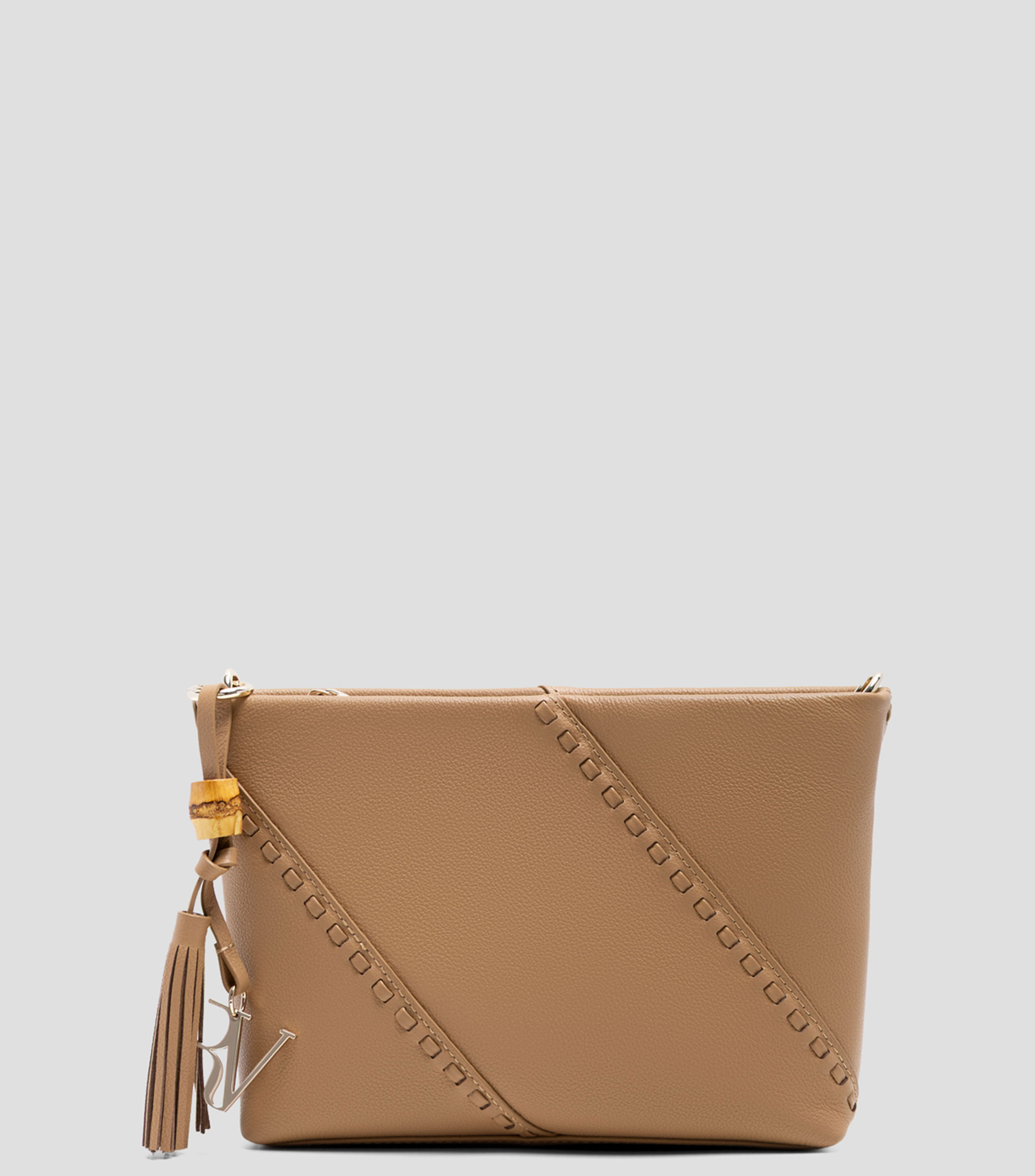 Bolsa crossbody café en piel Clara Lisa Mujer
