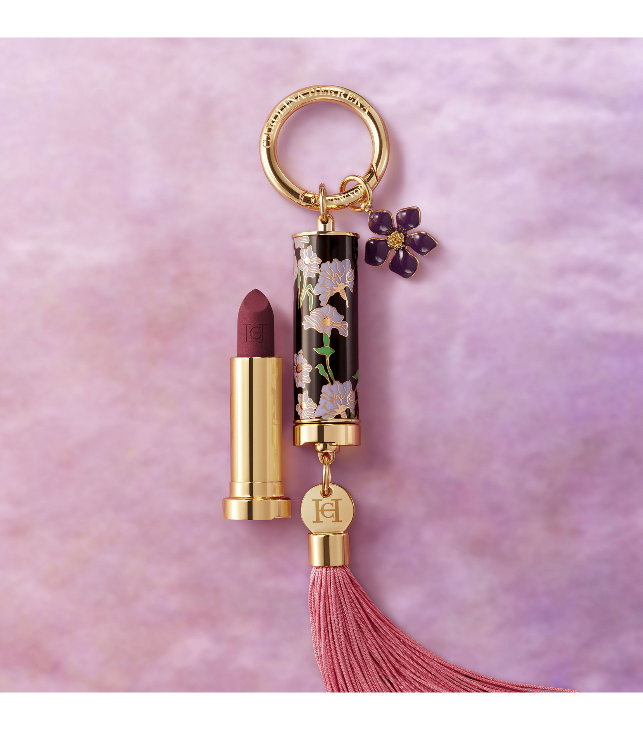 Purple Flower Charm Accesorio para Maquillaje