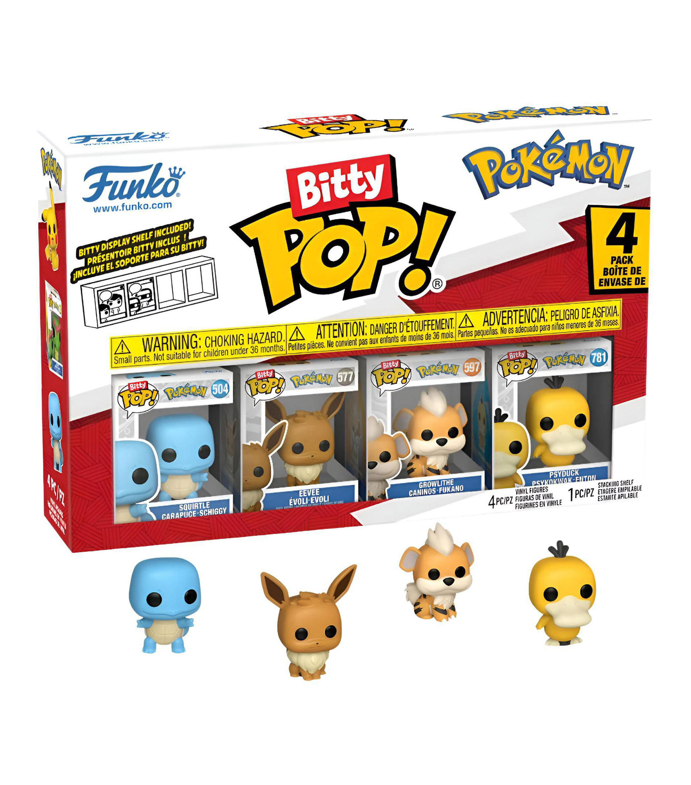 Funko Bitty Pop Sorpresa, Squirtle, Pokémon 4 pack