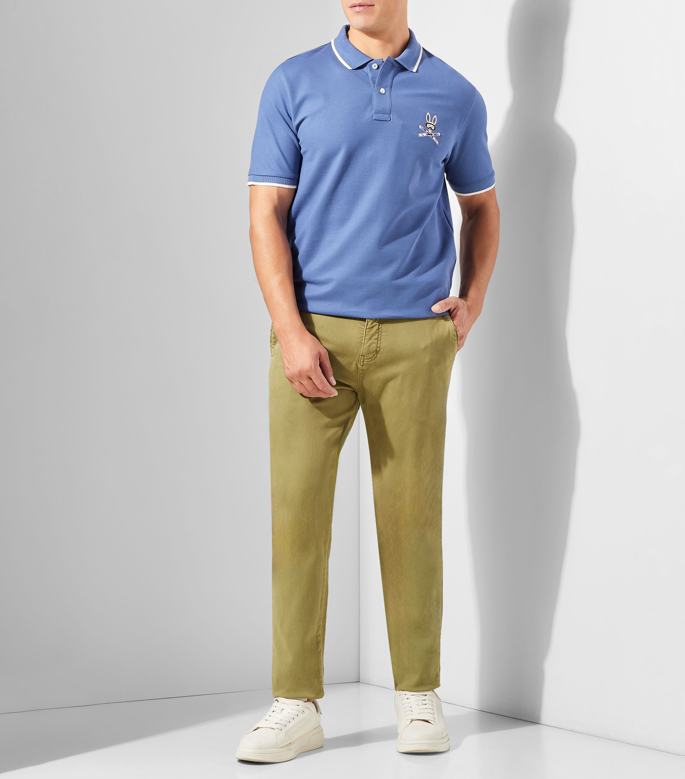 Playera tipo polo manga corta lisa Hombre