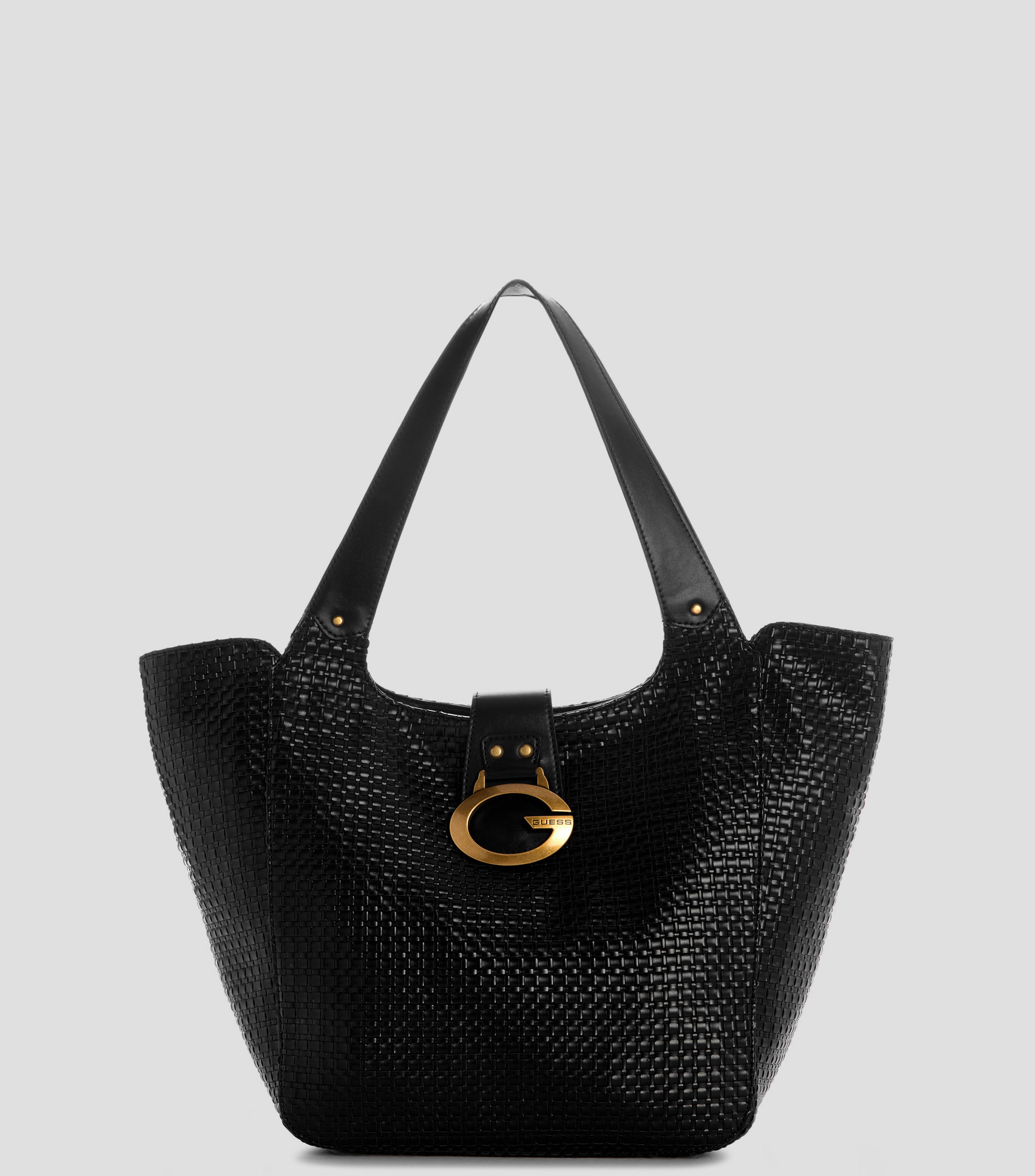 Bolsa tote negra sólida Mujer