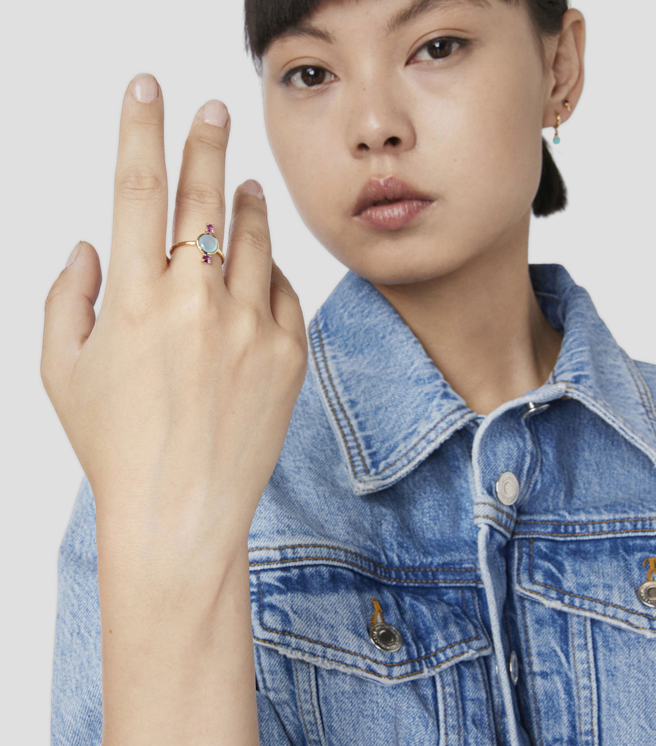 Anillo en oro de 18 Kilates con gemas Virtual Garden Mujer