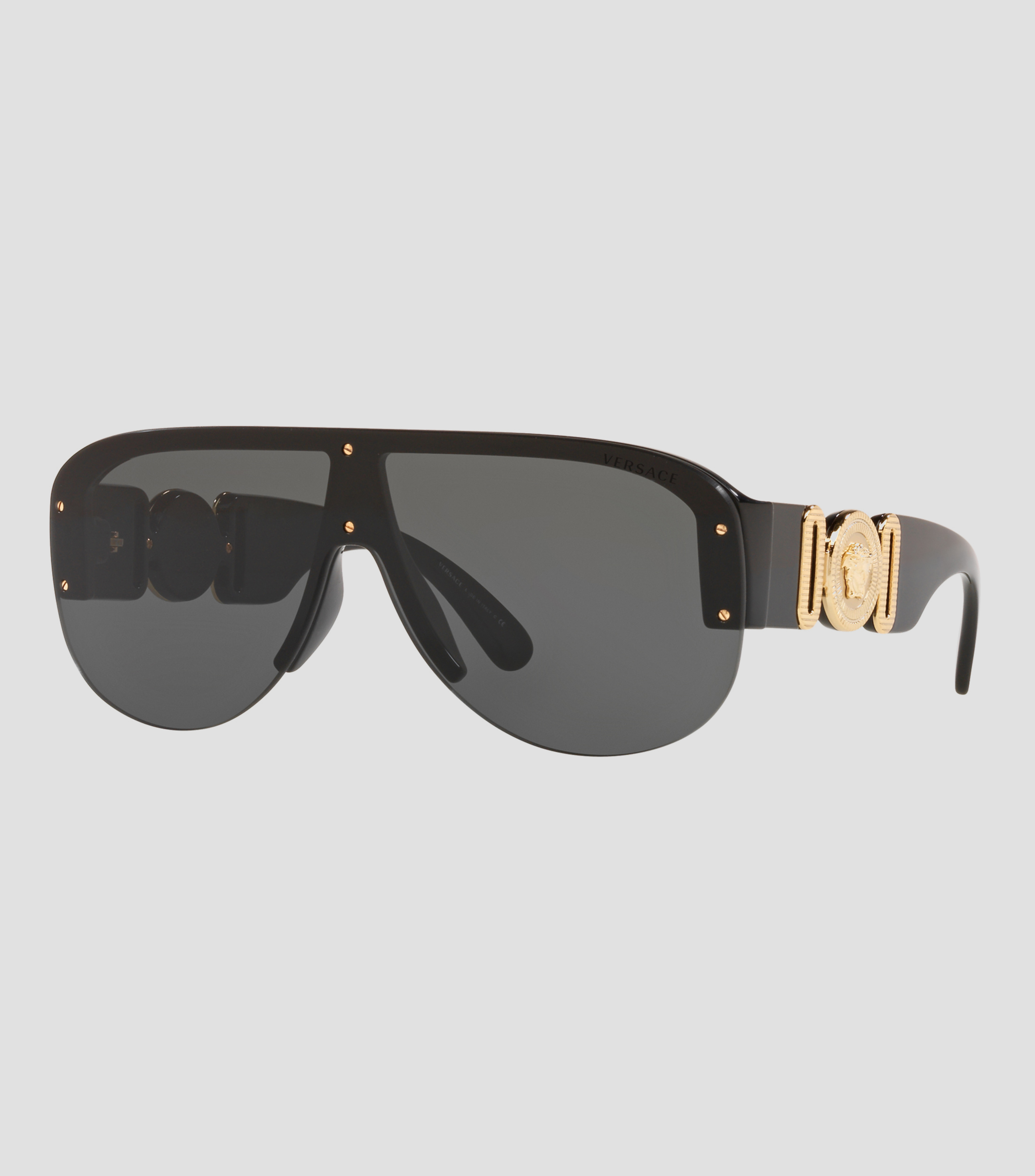 Lentes de sol ovalados negros Hombre