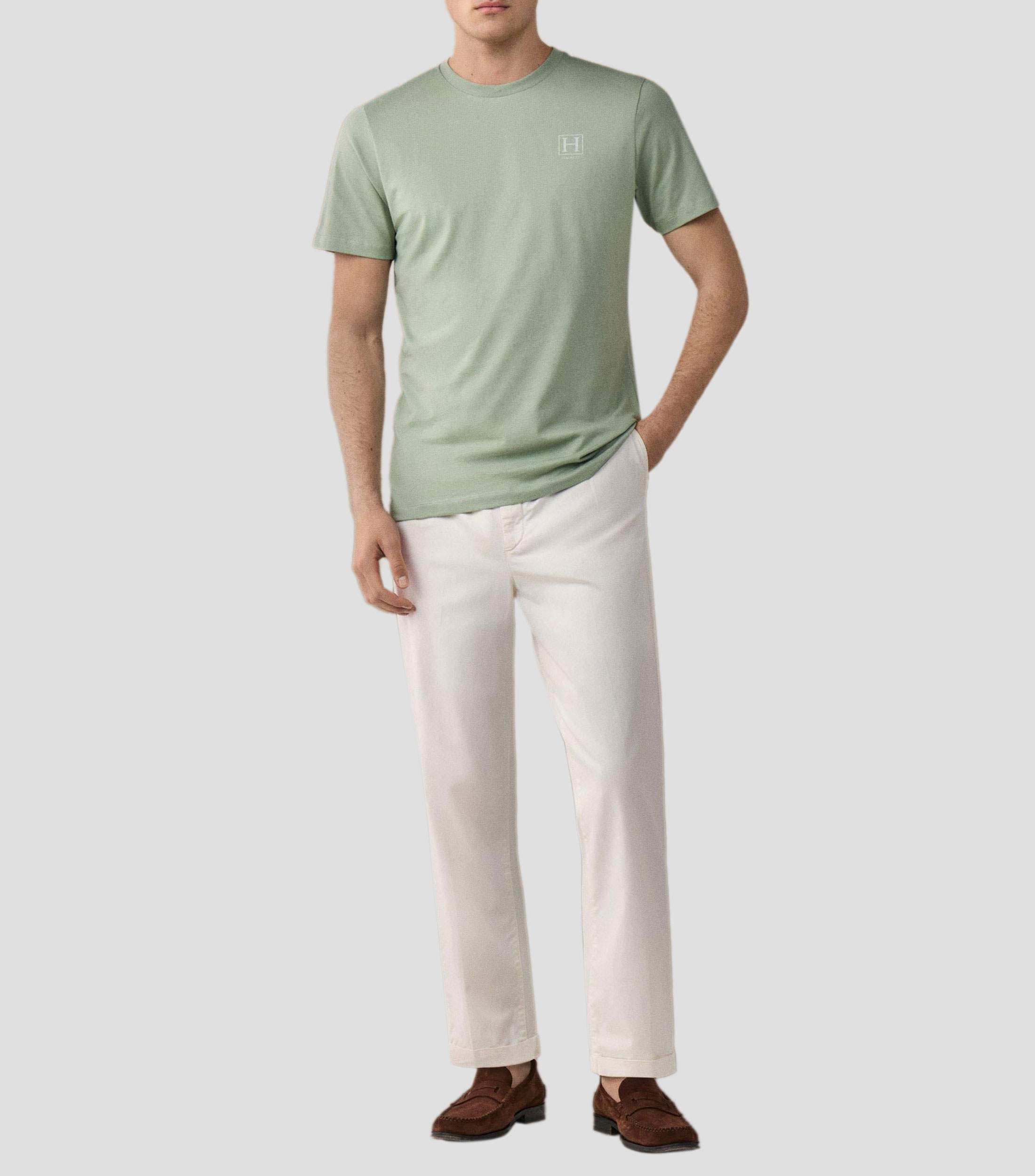 Playera cuello redondo manga corta lisa Hombre