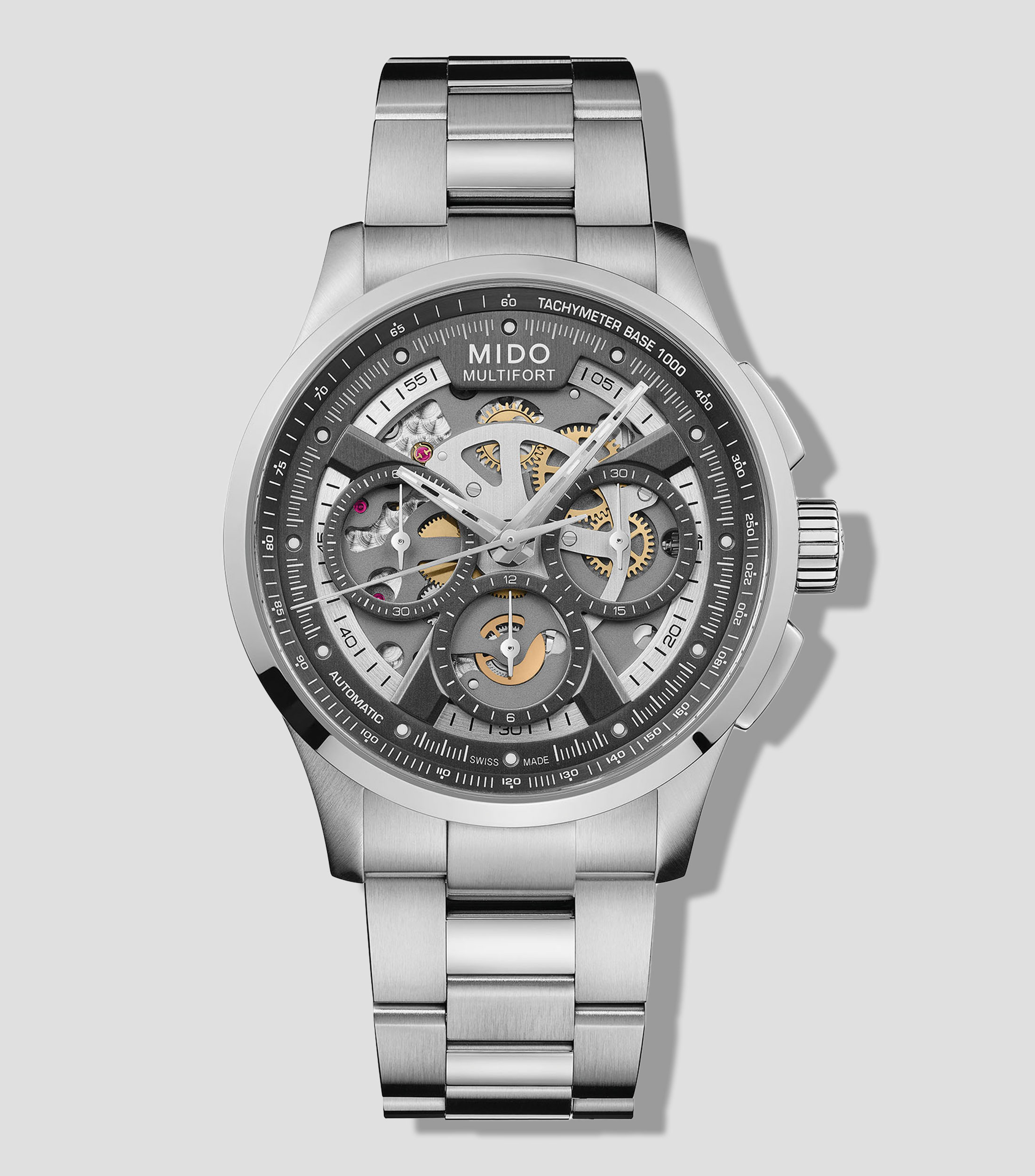 Reloj para Hombre Multifort Skeleton Chronograph Deportivo Plateado