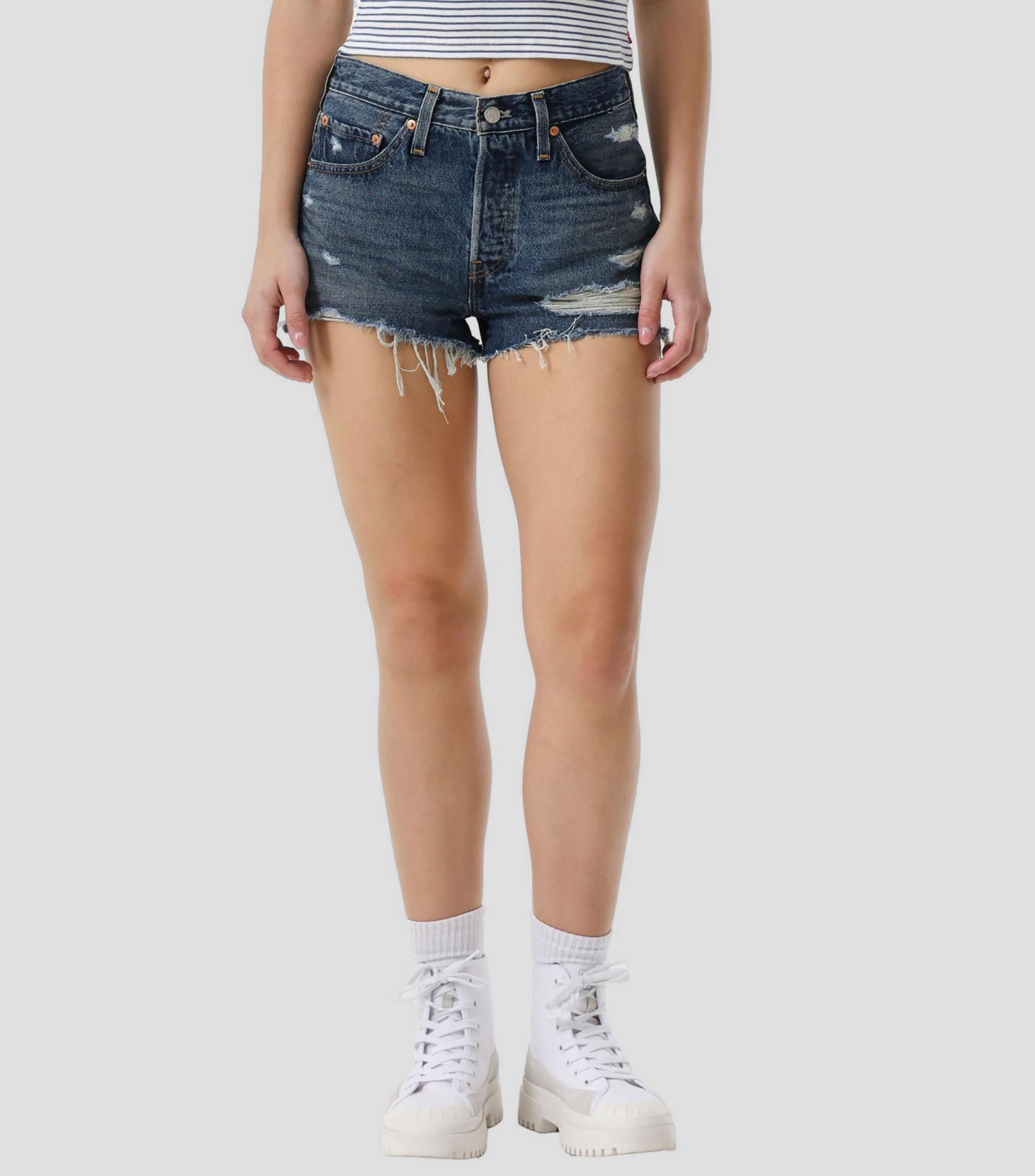 Short liso de mezclilla Mujer