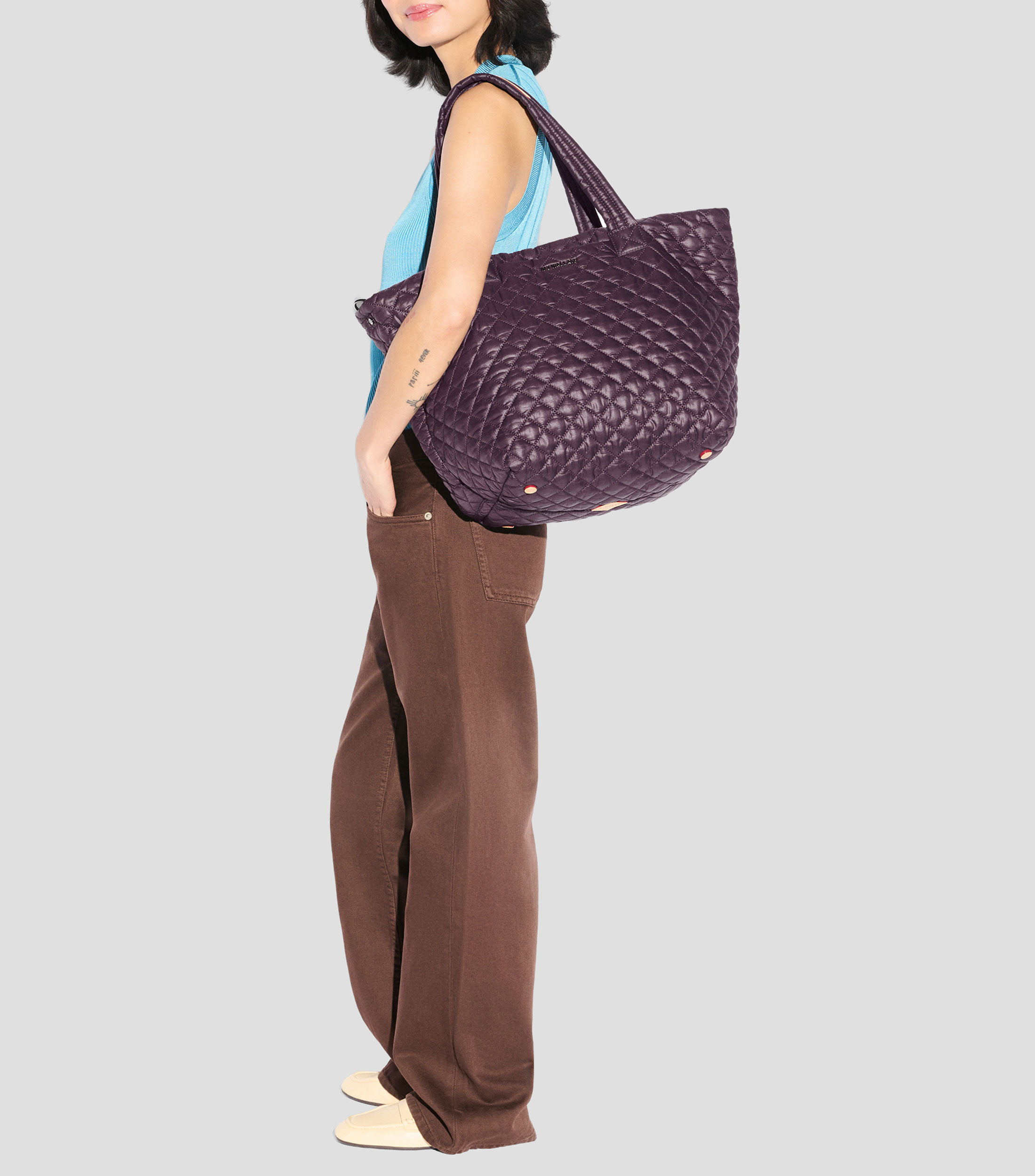 Bolsa Tote de cuadros Mujer