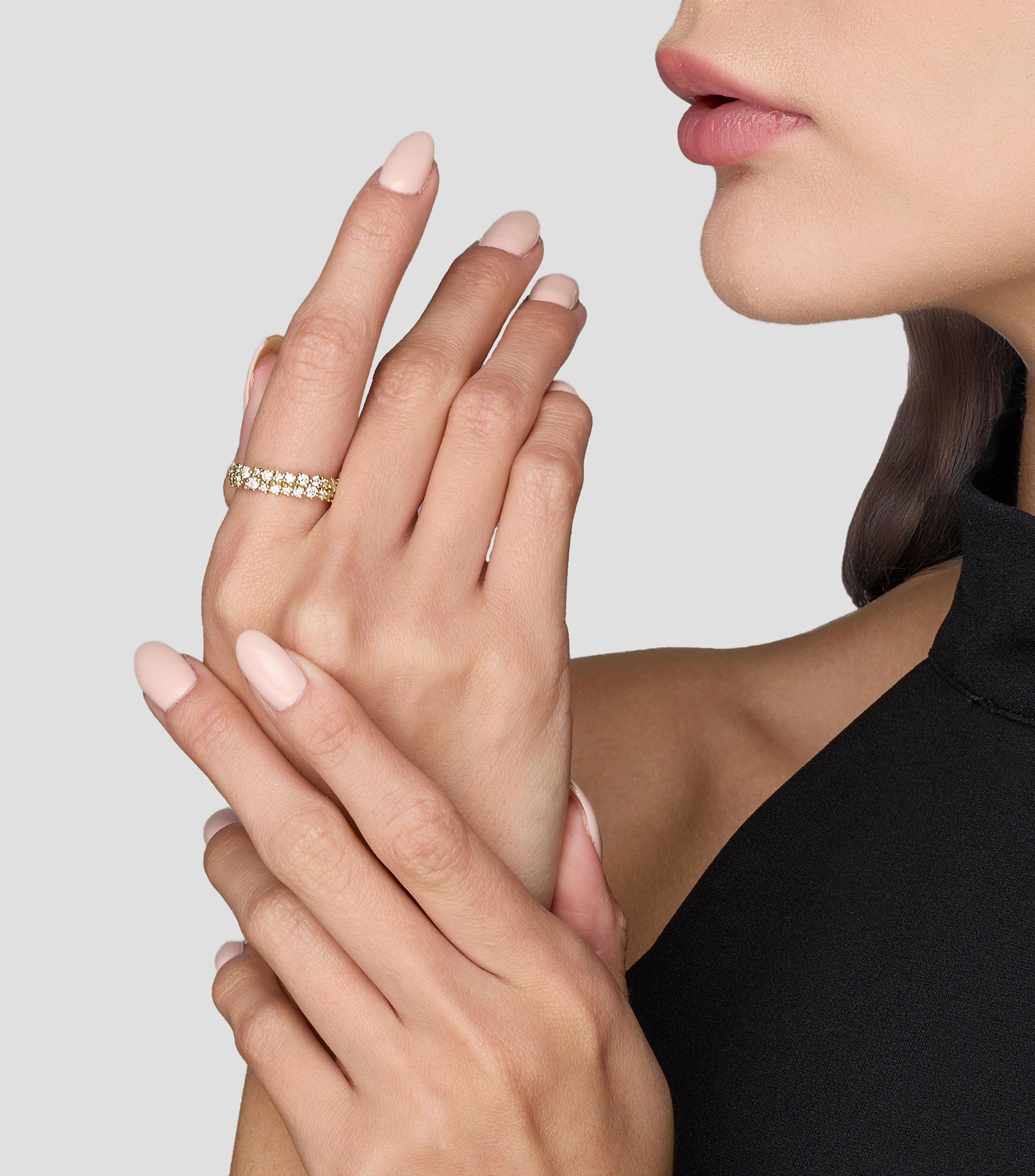Anillo en oro amarillo de 18 kilates Mimosa con diamantes Mujer