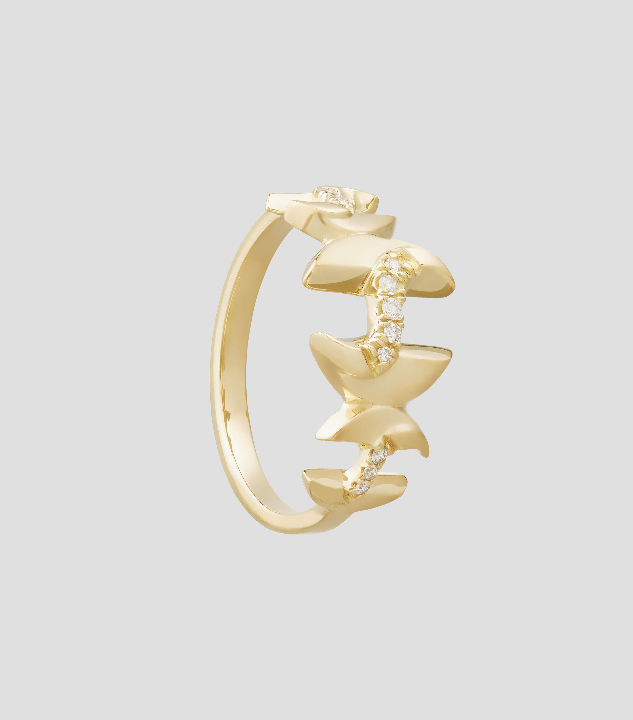Anillo en oro amarillo 18 Kilates con diamantes Mujer
