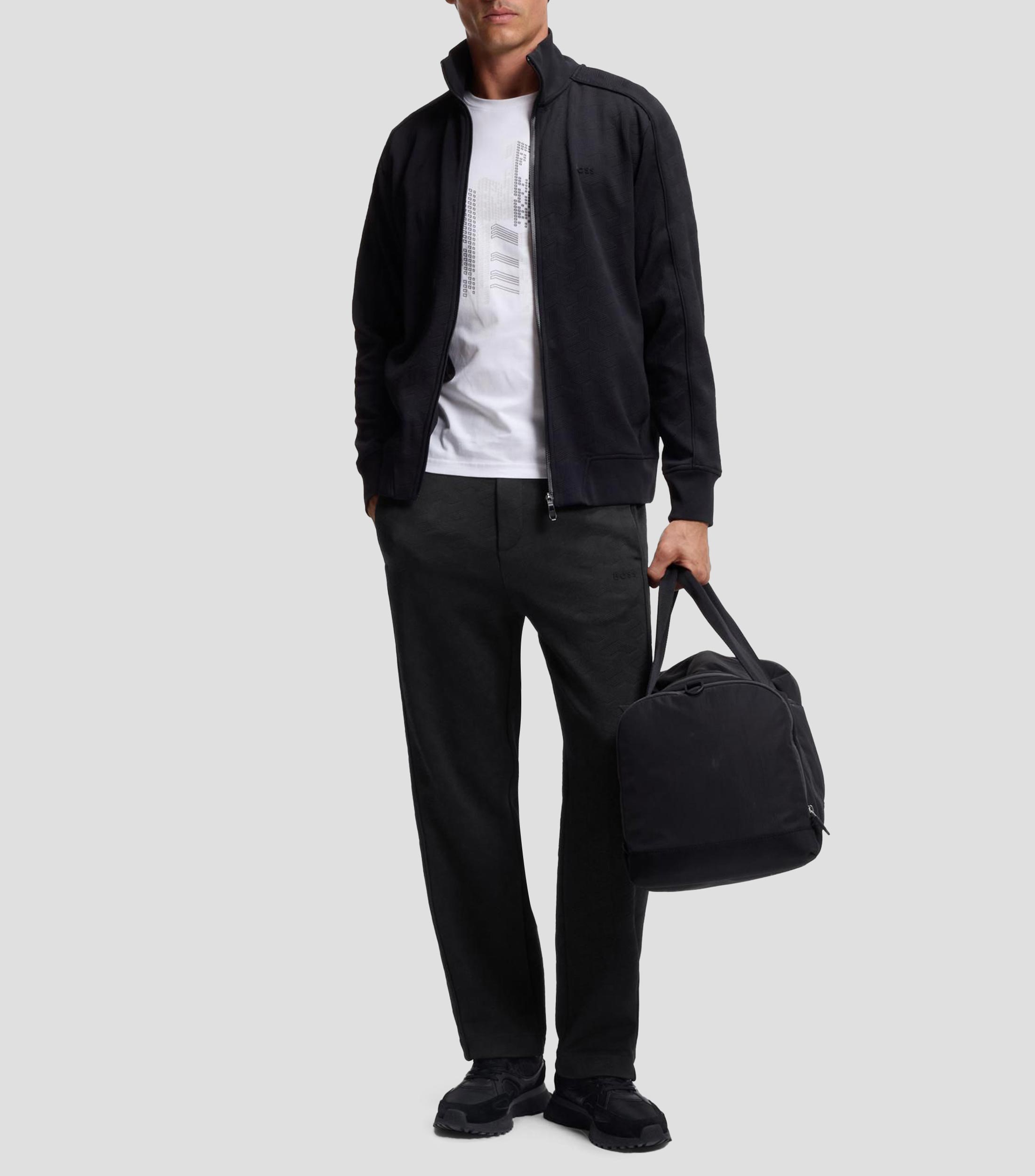 Pants regular fit en jacquard guateado Hombre