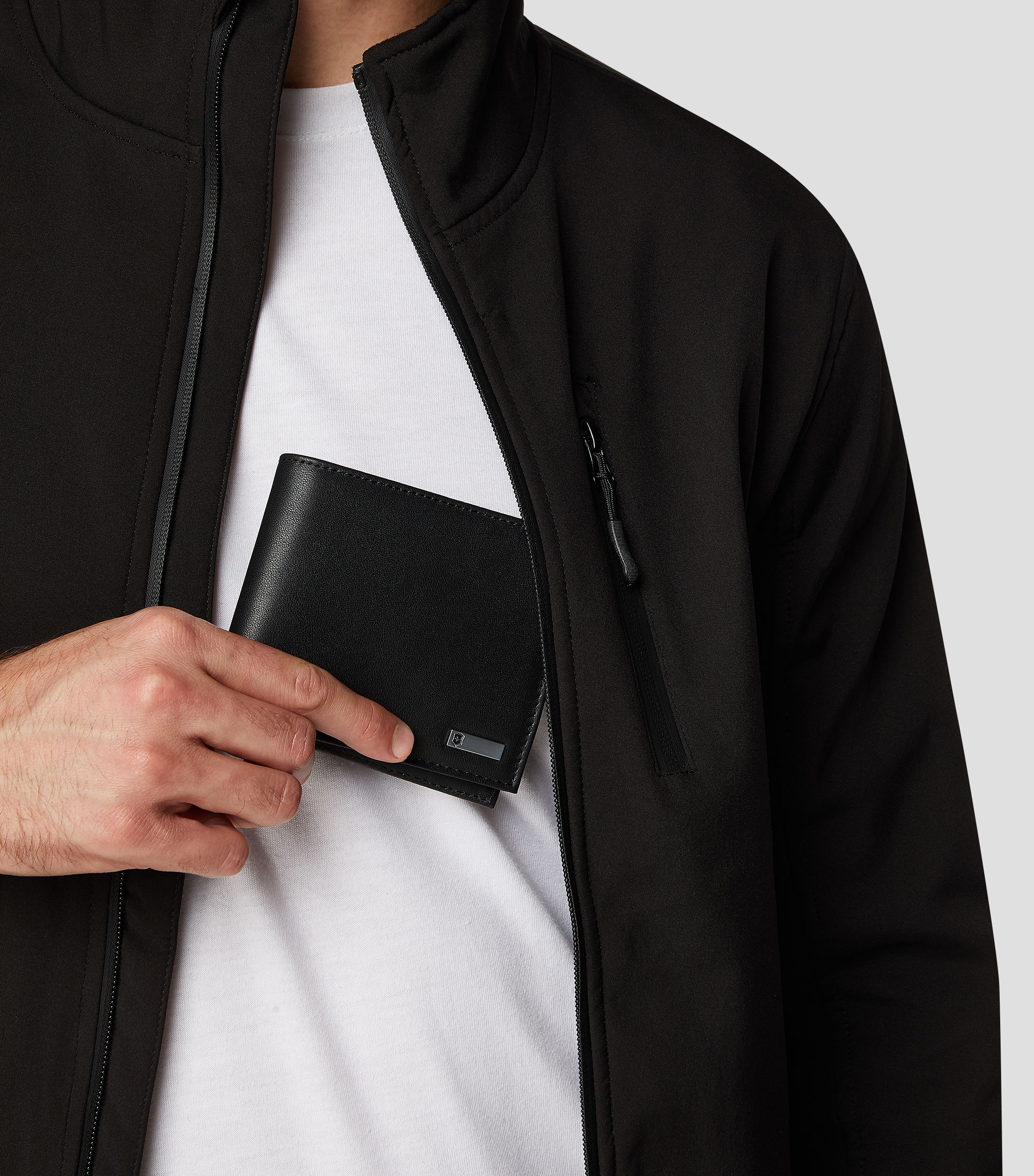 Cartera Bifold Negra en Piel Hombre