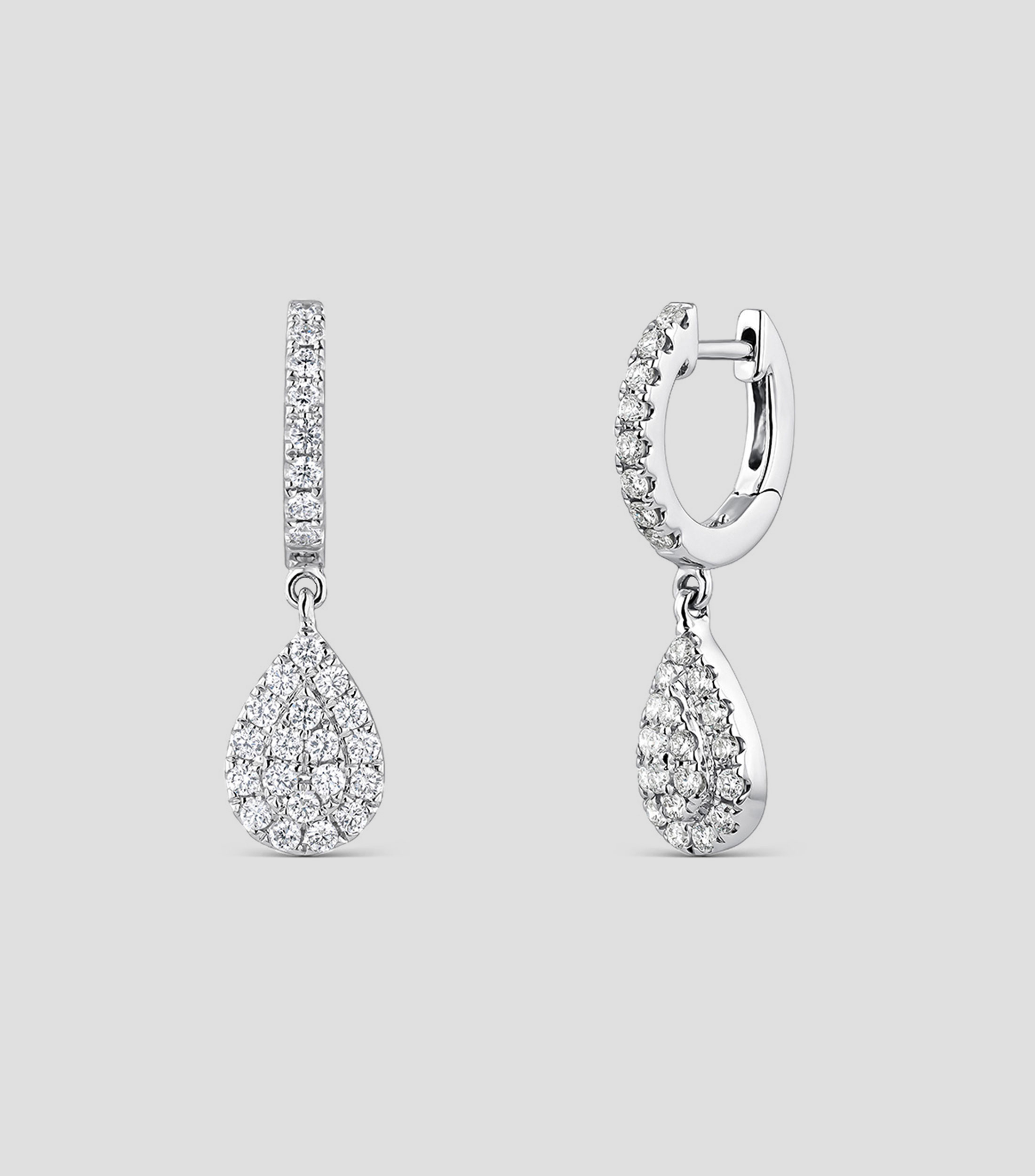 Pendientes en oro blanco de 18 kilates con diamantes Grace Mujer