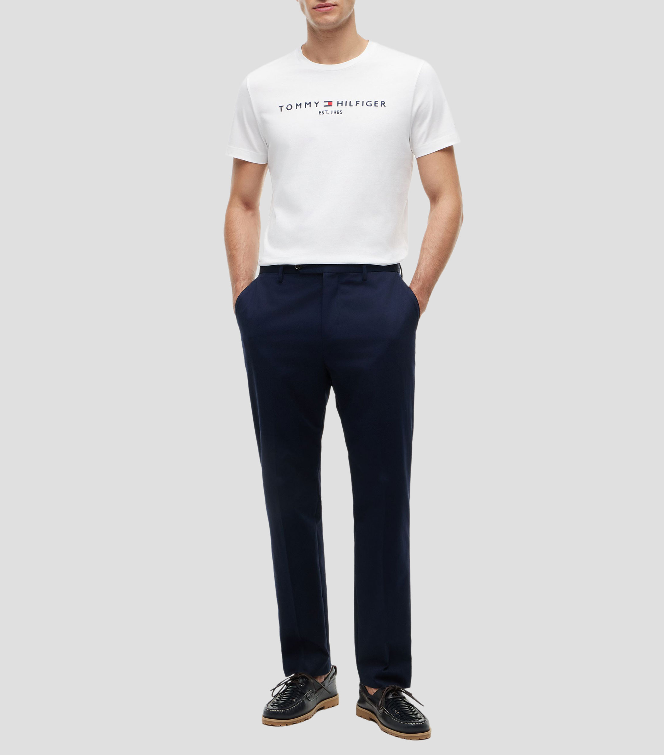 Playera cuello redondo manga corta sólida Hombre