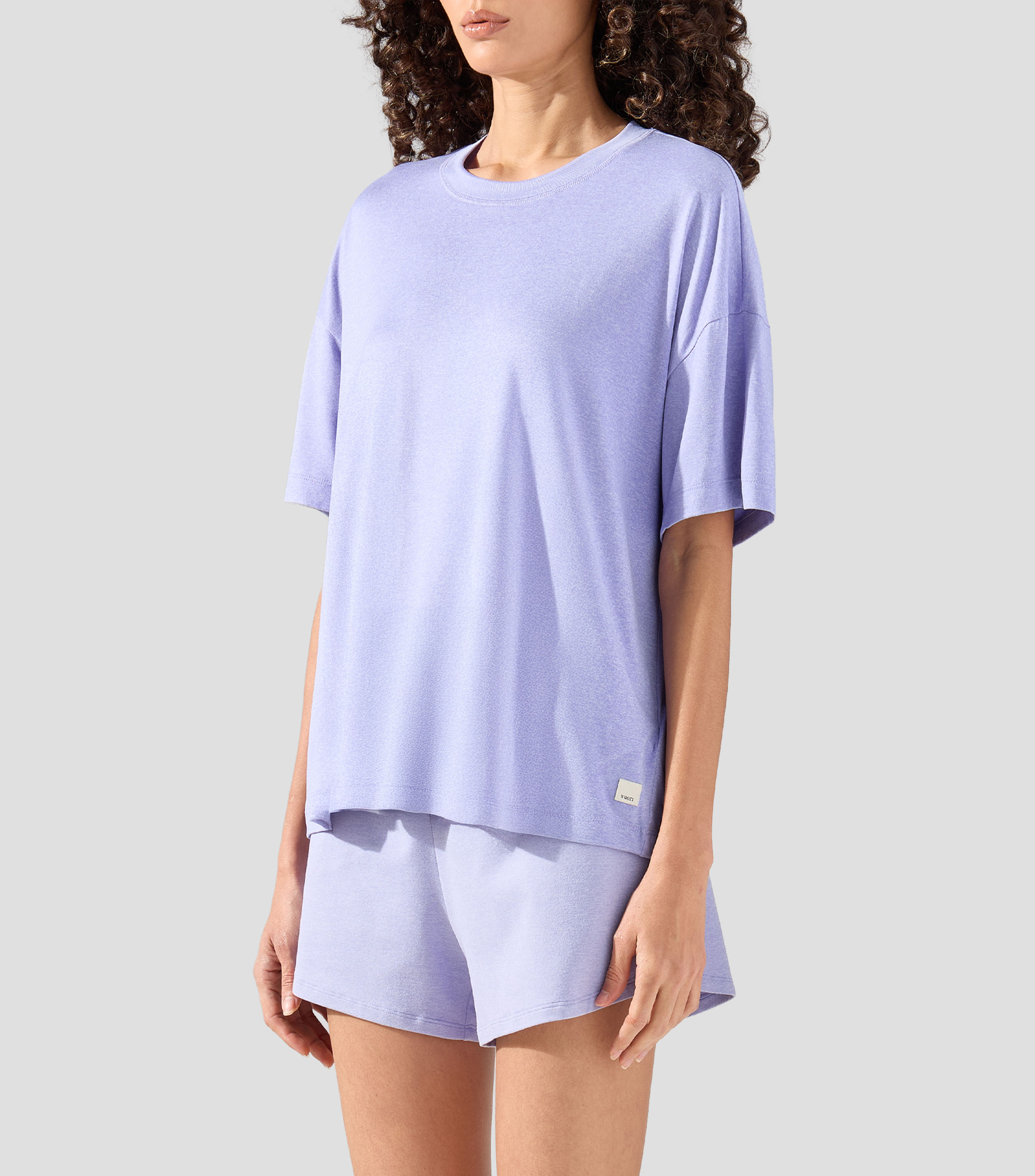 Playera para entrenamiento cuello redondo manga corta jaspeada Energy Mujer