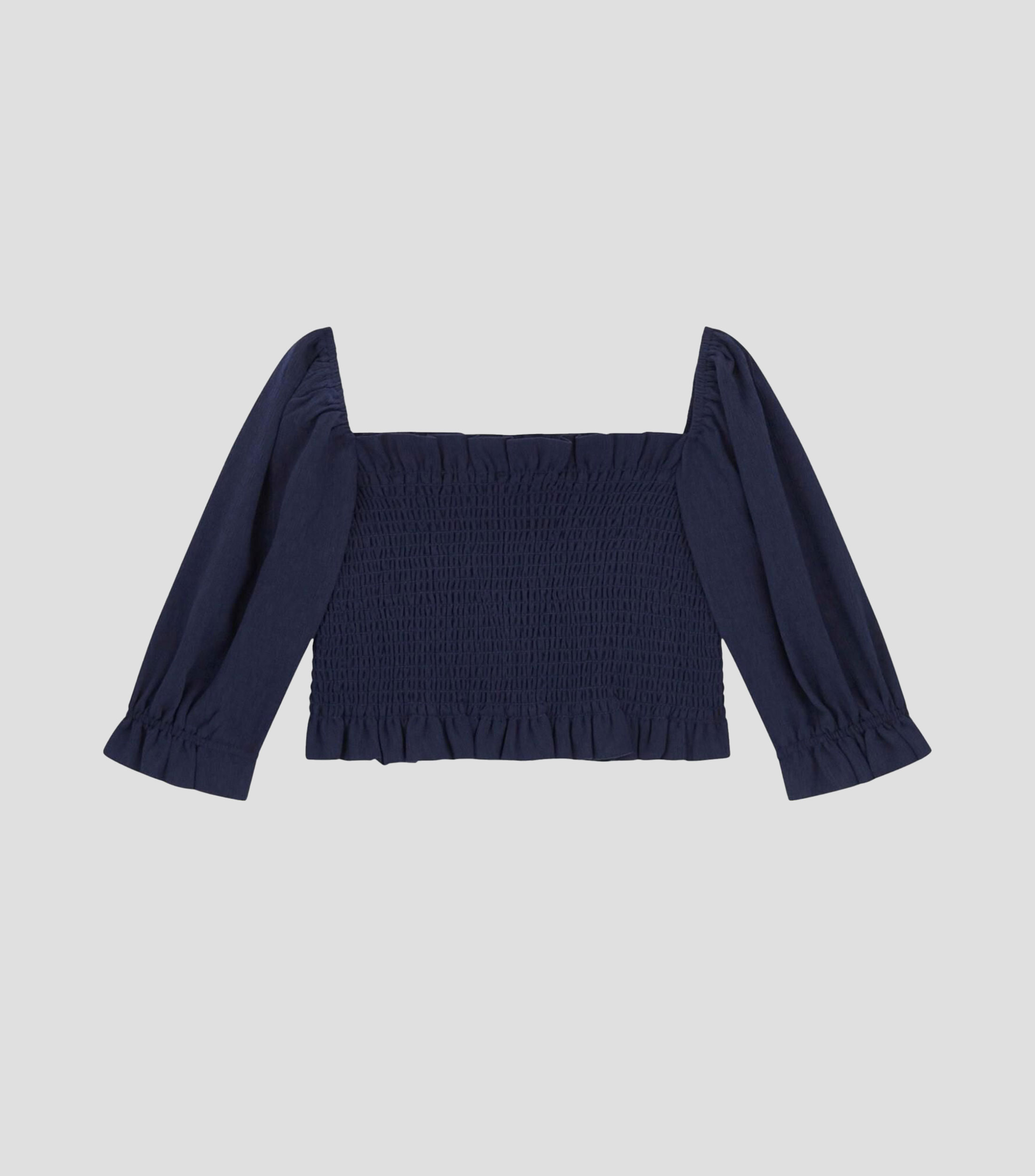 Blusa de diseño sólido con manga larga Niña