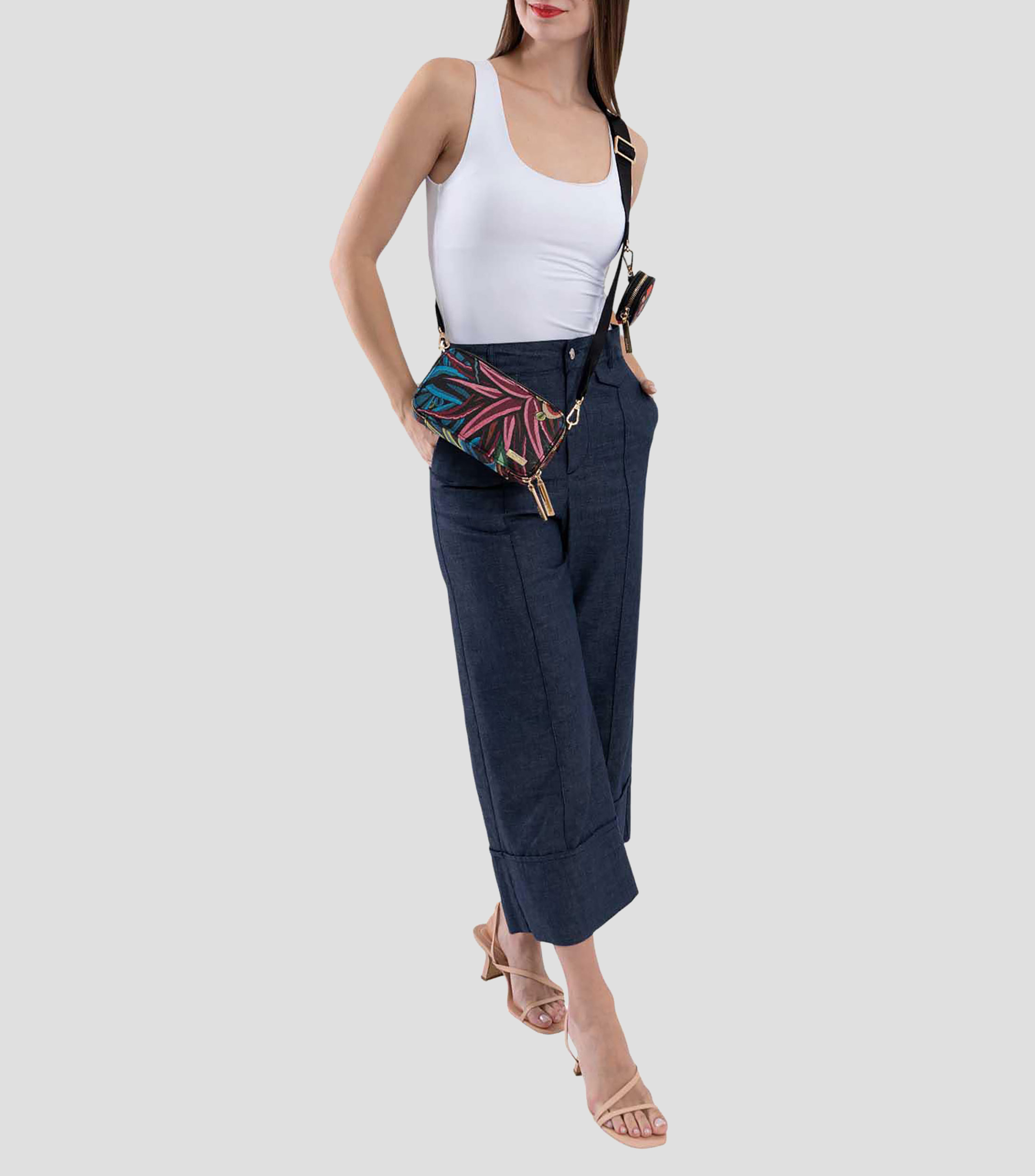 Bolsa crossbody multicolor Santuario Cactáceas estampada Mujer
