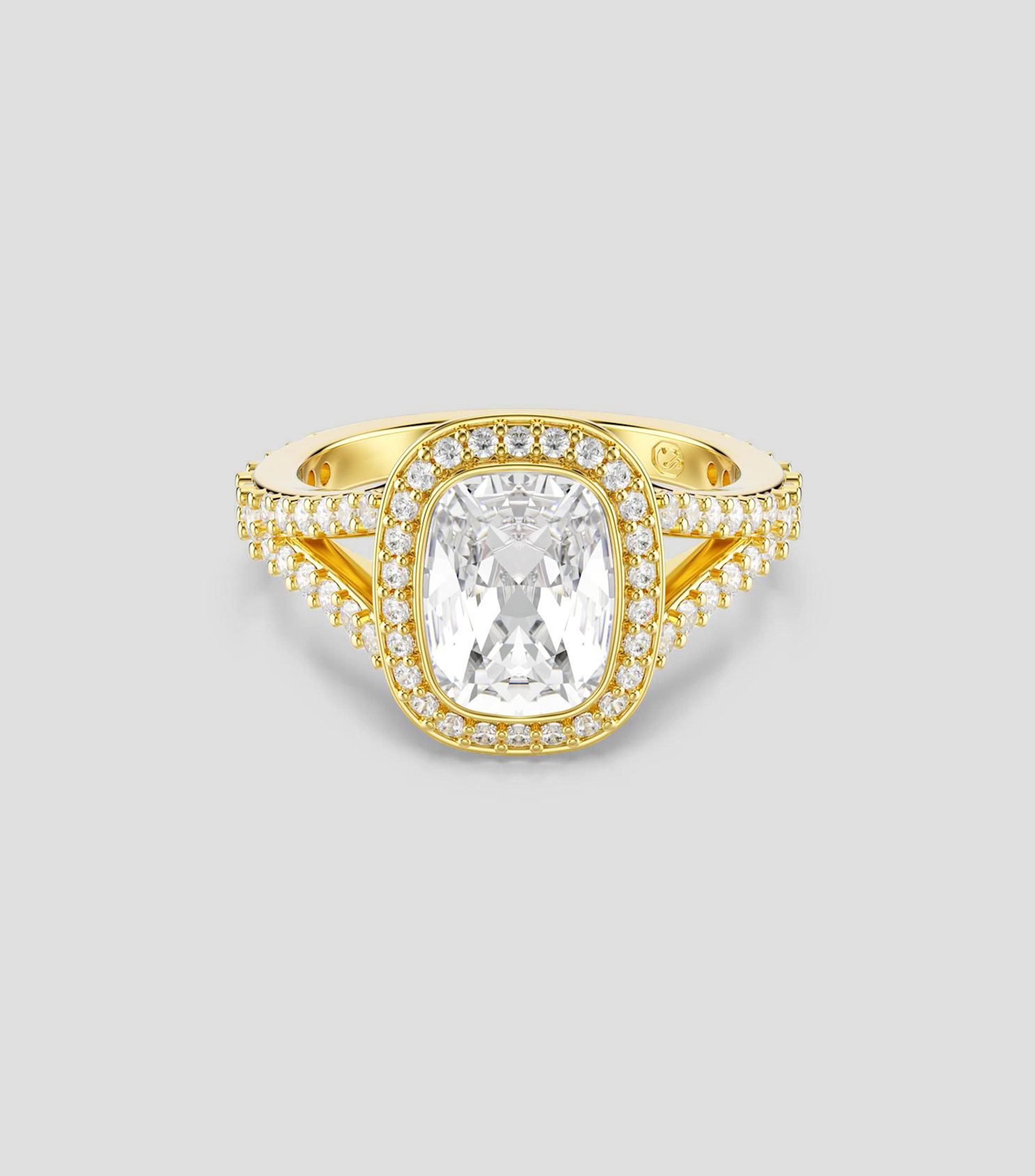 Anillo Una Angelic con cristal Cushion alargada y pavé Mujer