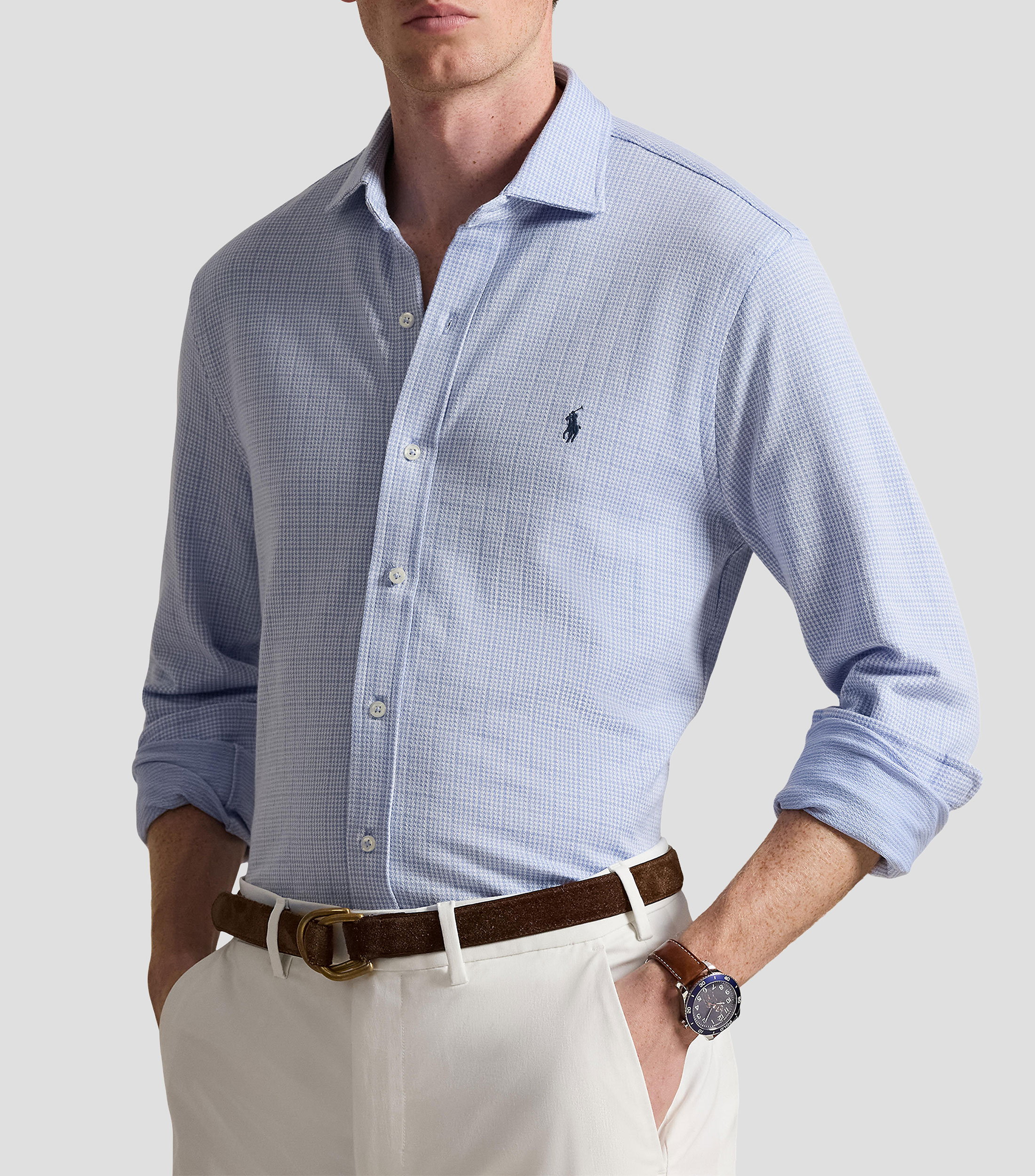 Camisa a cuadros manga larga Hombre
