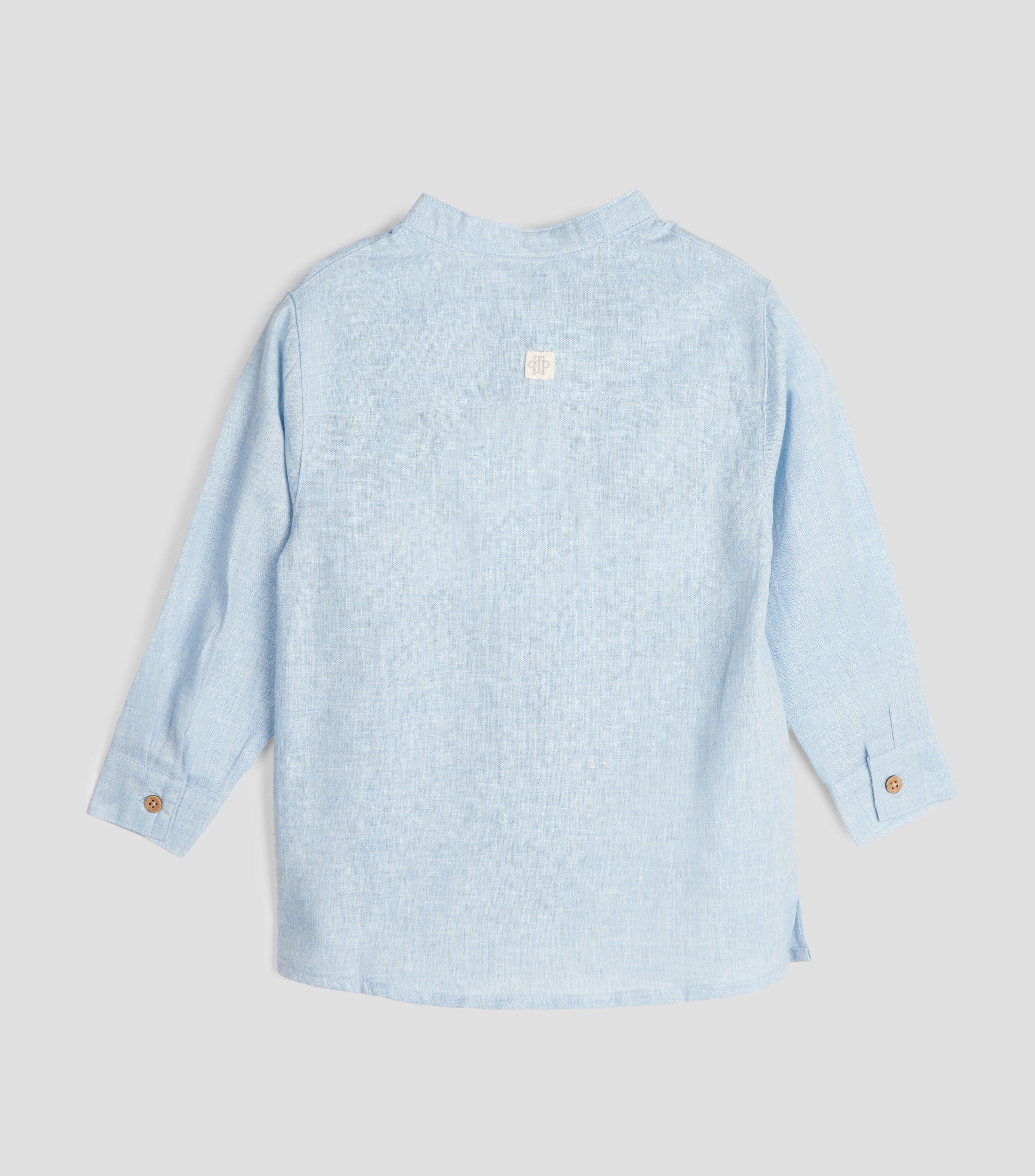Camisa jaspeado cuello mao manga larga Niño