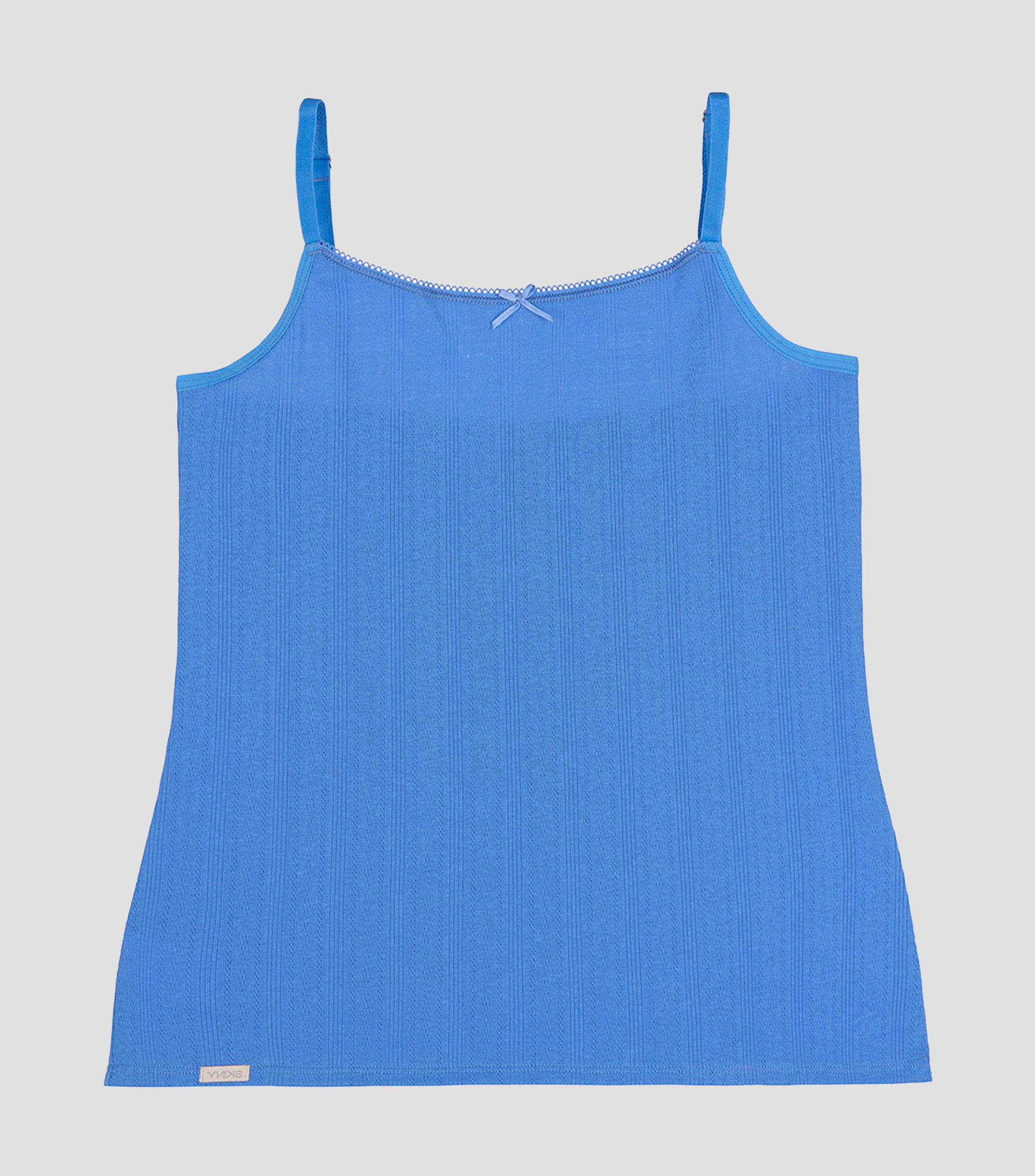 Playera cuello redondo sin mangas microdiseños Niña