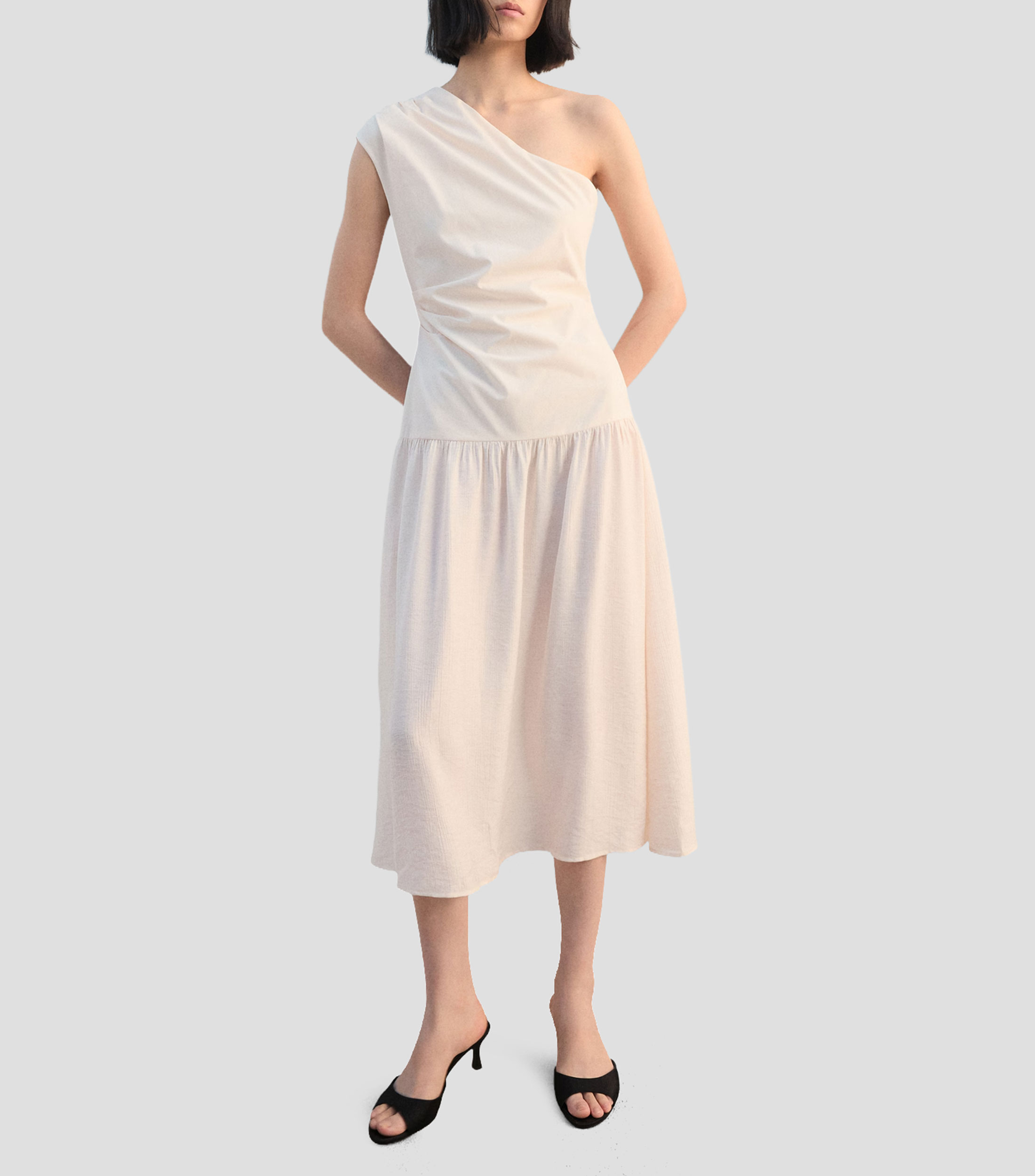 Vestido midi liso Mujer