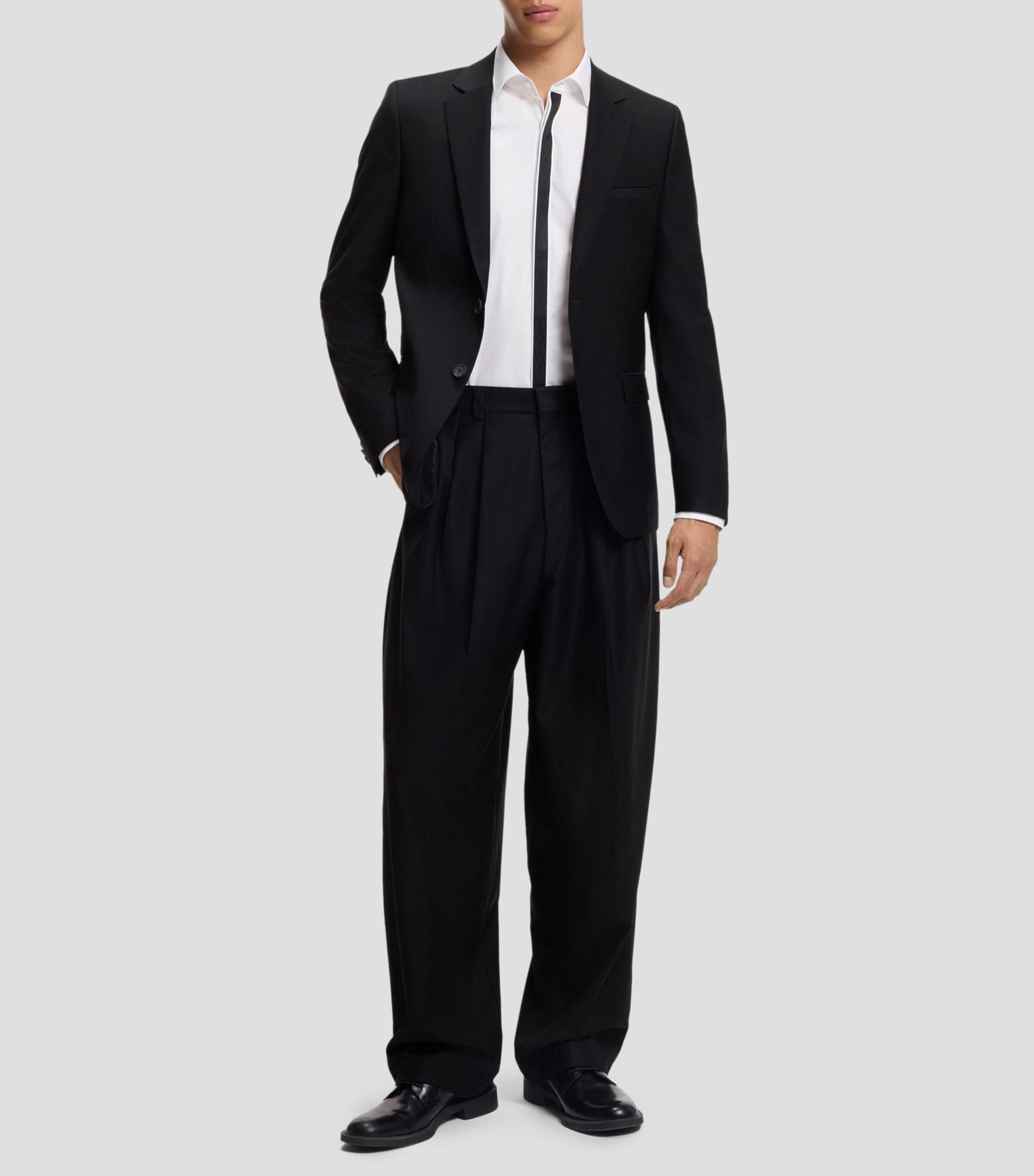 Camisa slim en popelín de algodón de planchado fácil Hombre