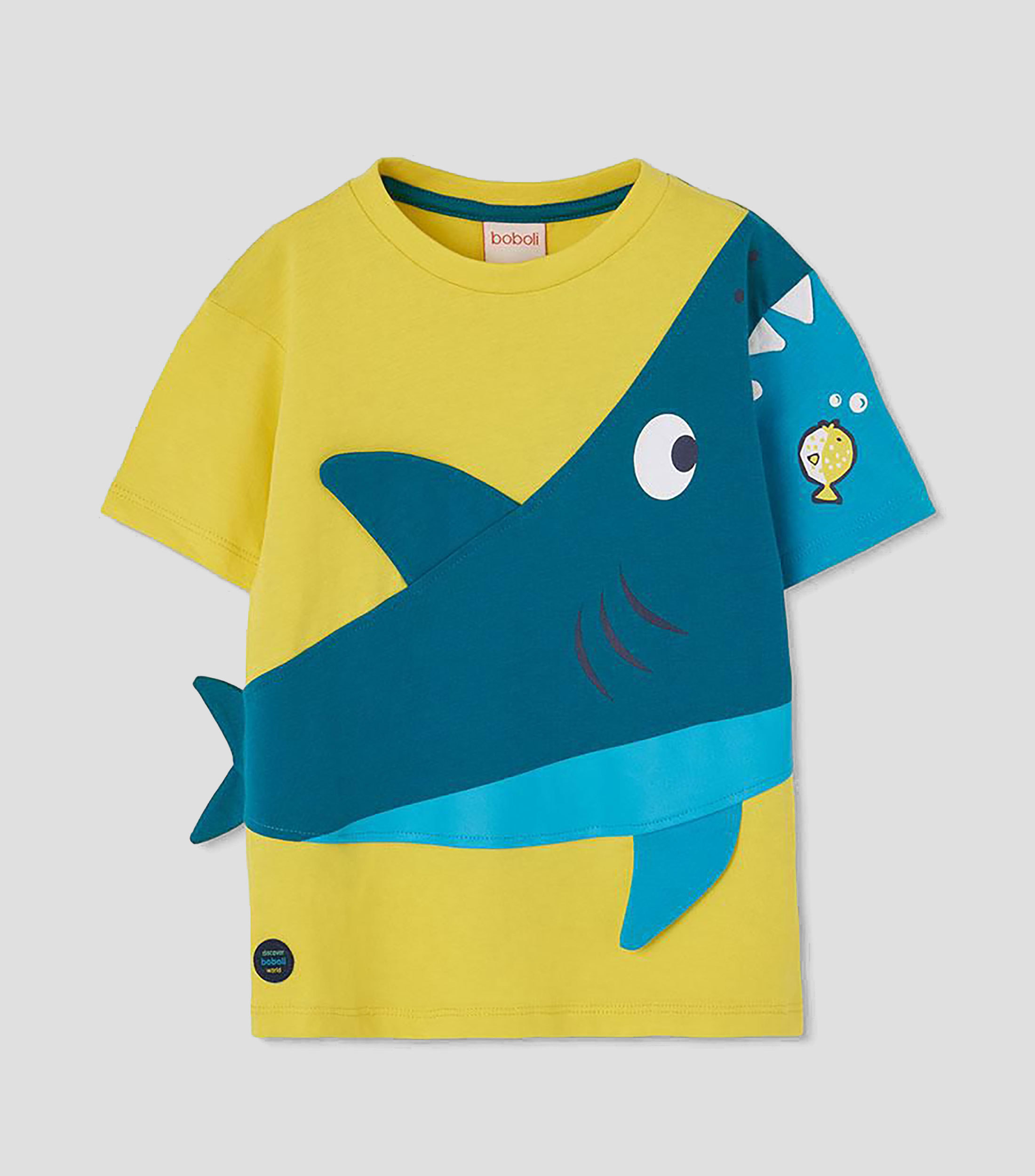Playera cuello redondo manga corta estampada Niño