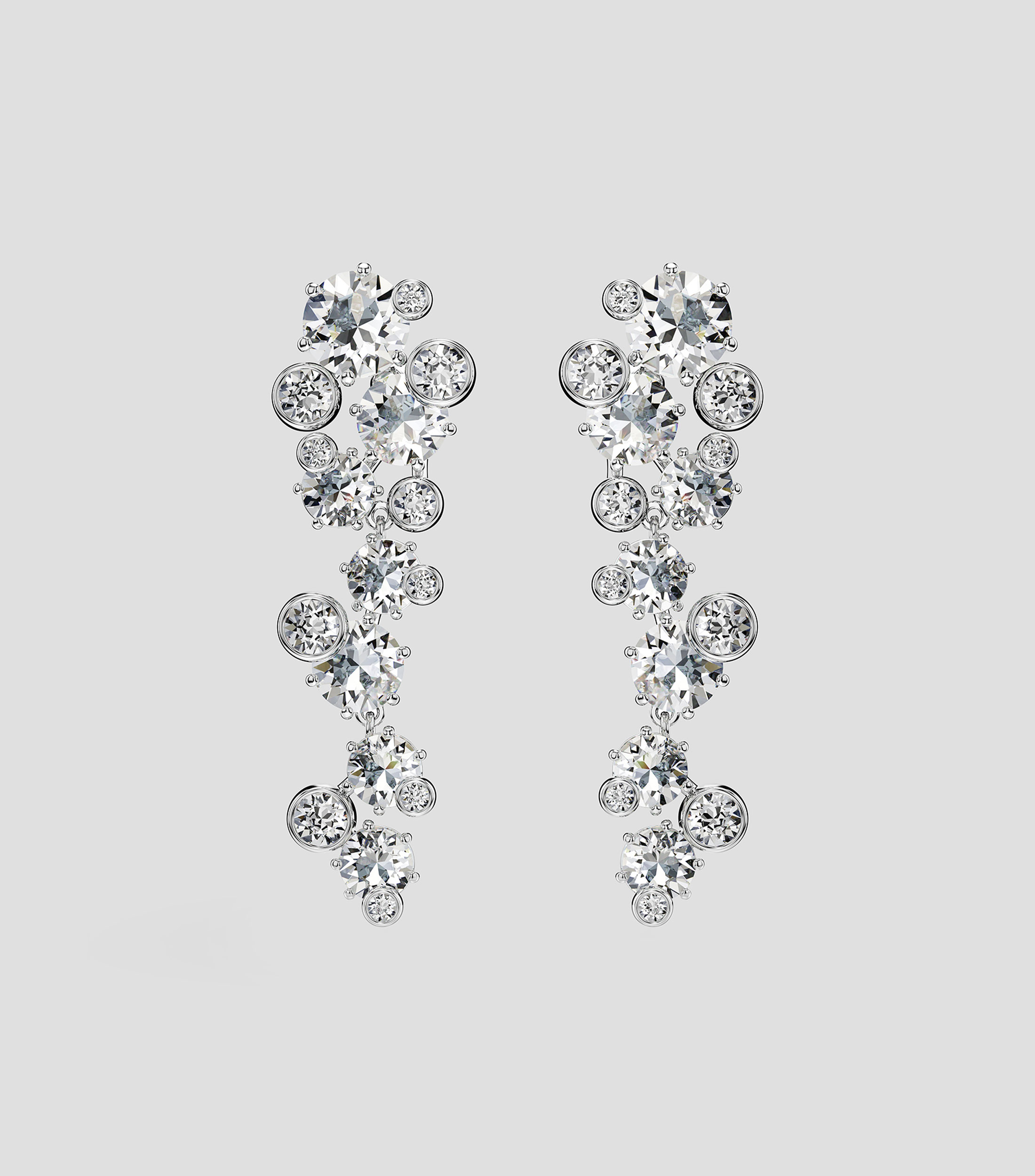 Aretes irregulares con cristales Constella Mujer