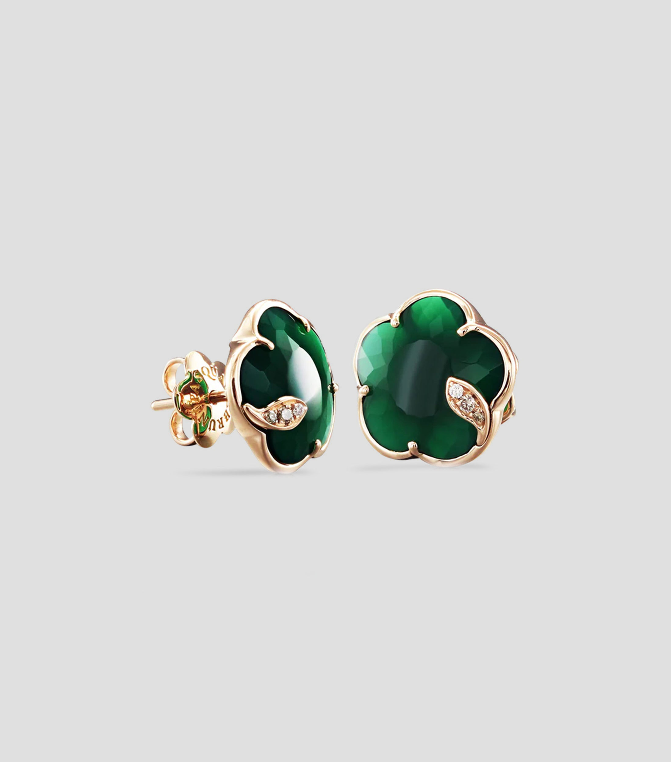 Aretes en oro rosa de 18 Kilates en forma de flor Joli Mujer
