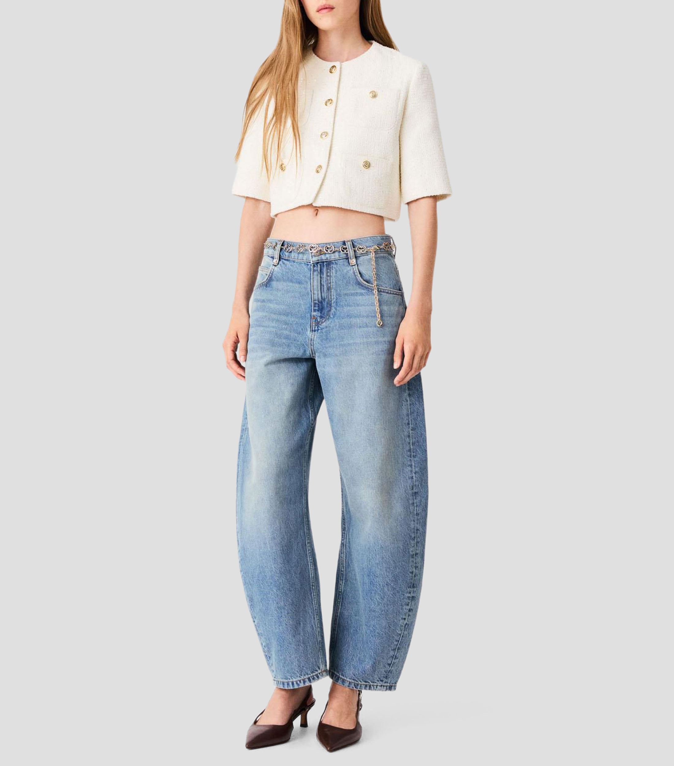 Saco con diseño jaspeado Mujer