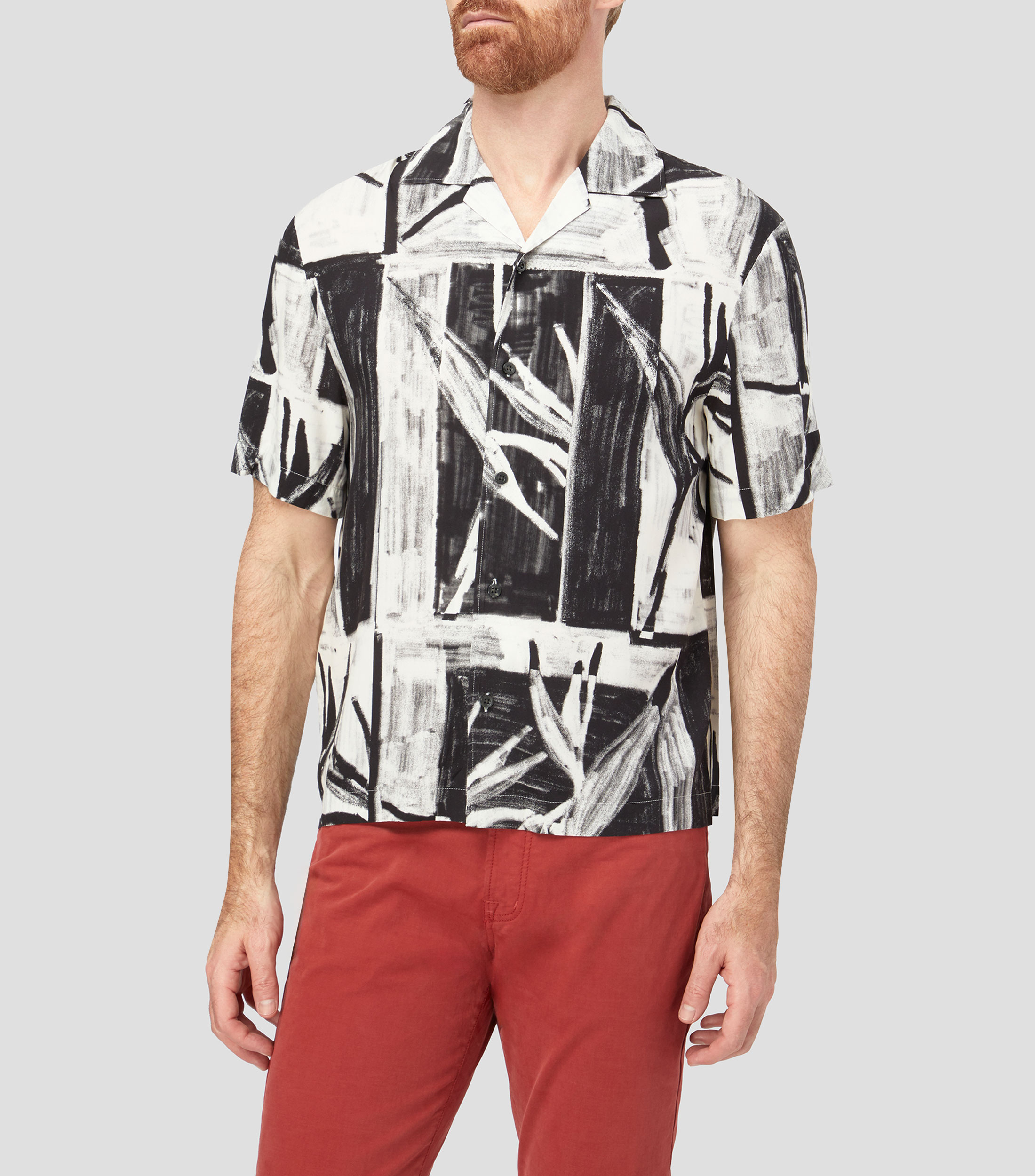 Camisa con estampado manga corta Hombre