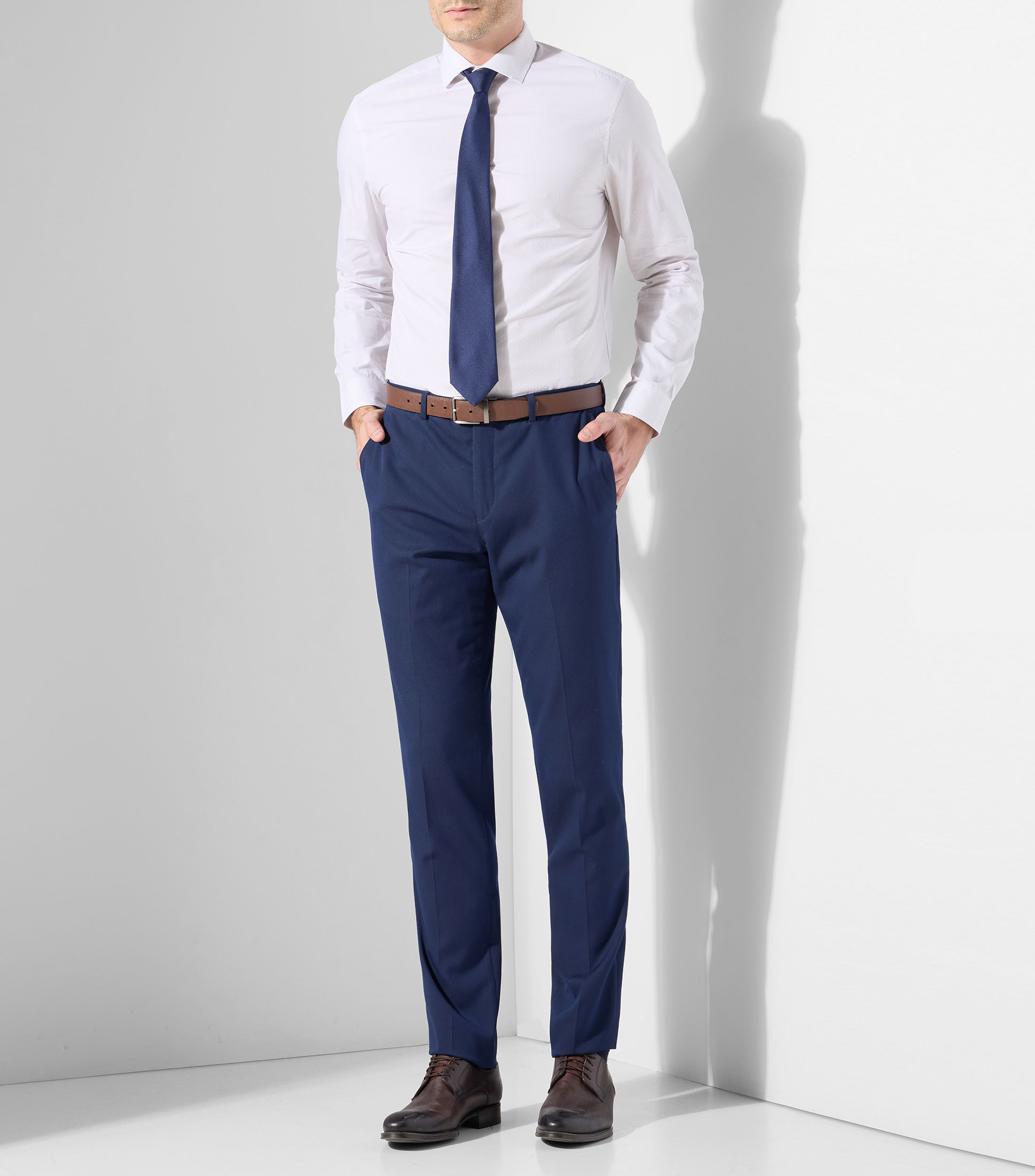 Camisa de vestir con cuadros y manga larga Hombre
