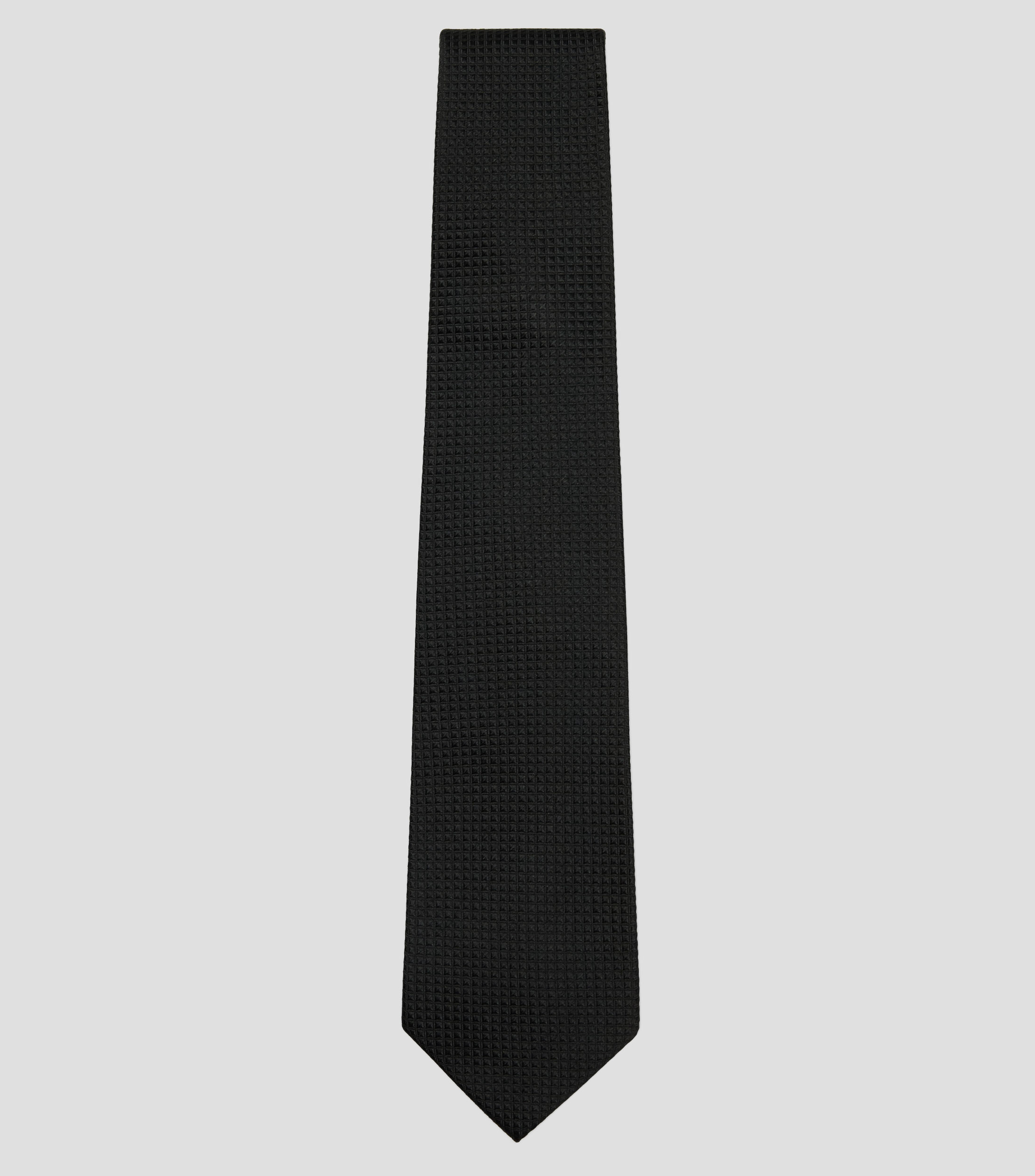 Corbata ancha en seda negro lisa Brera